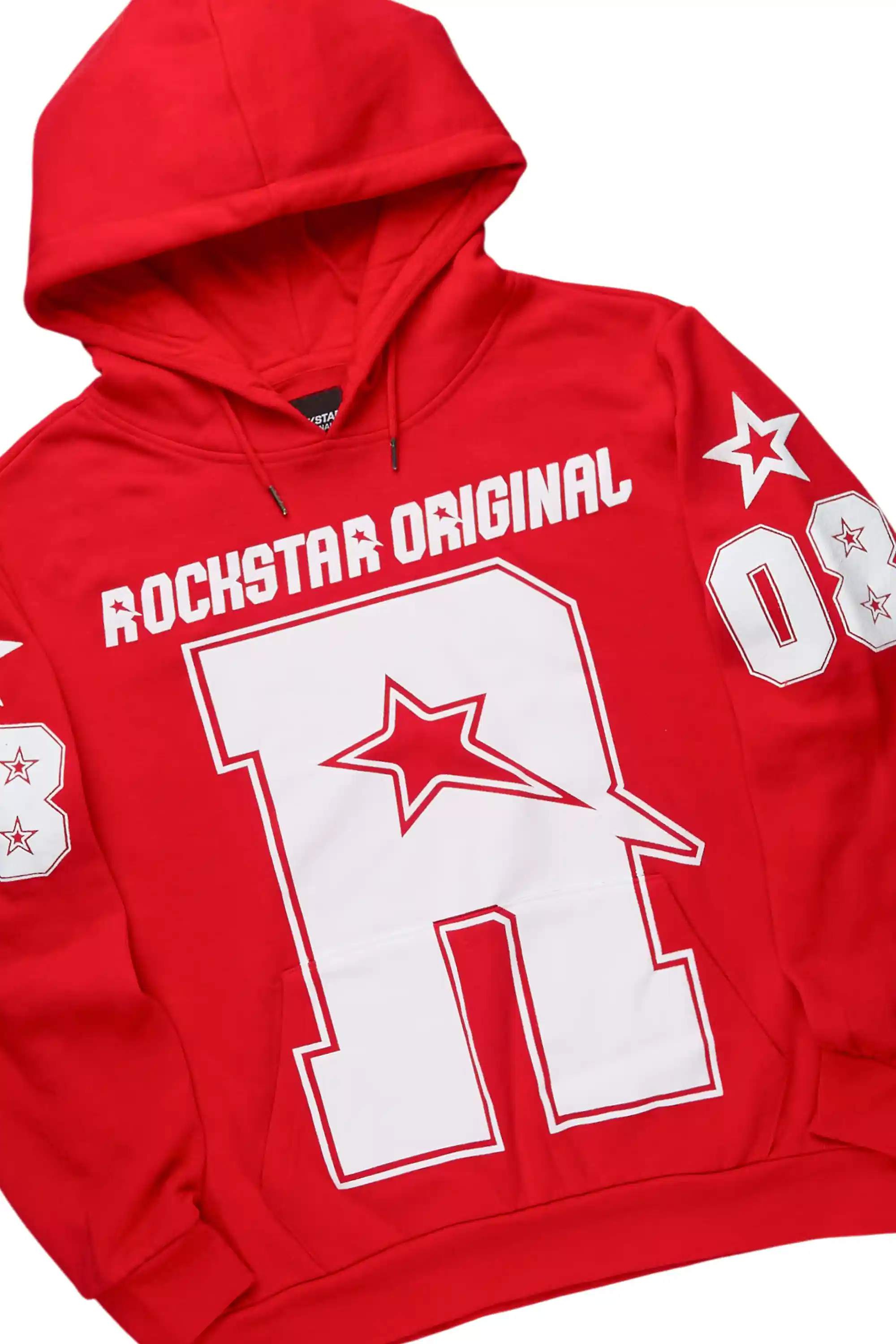 Skender Red/White Hoodie/Stacked Flare Track Set