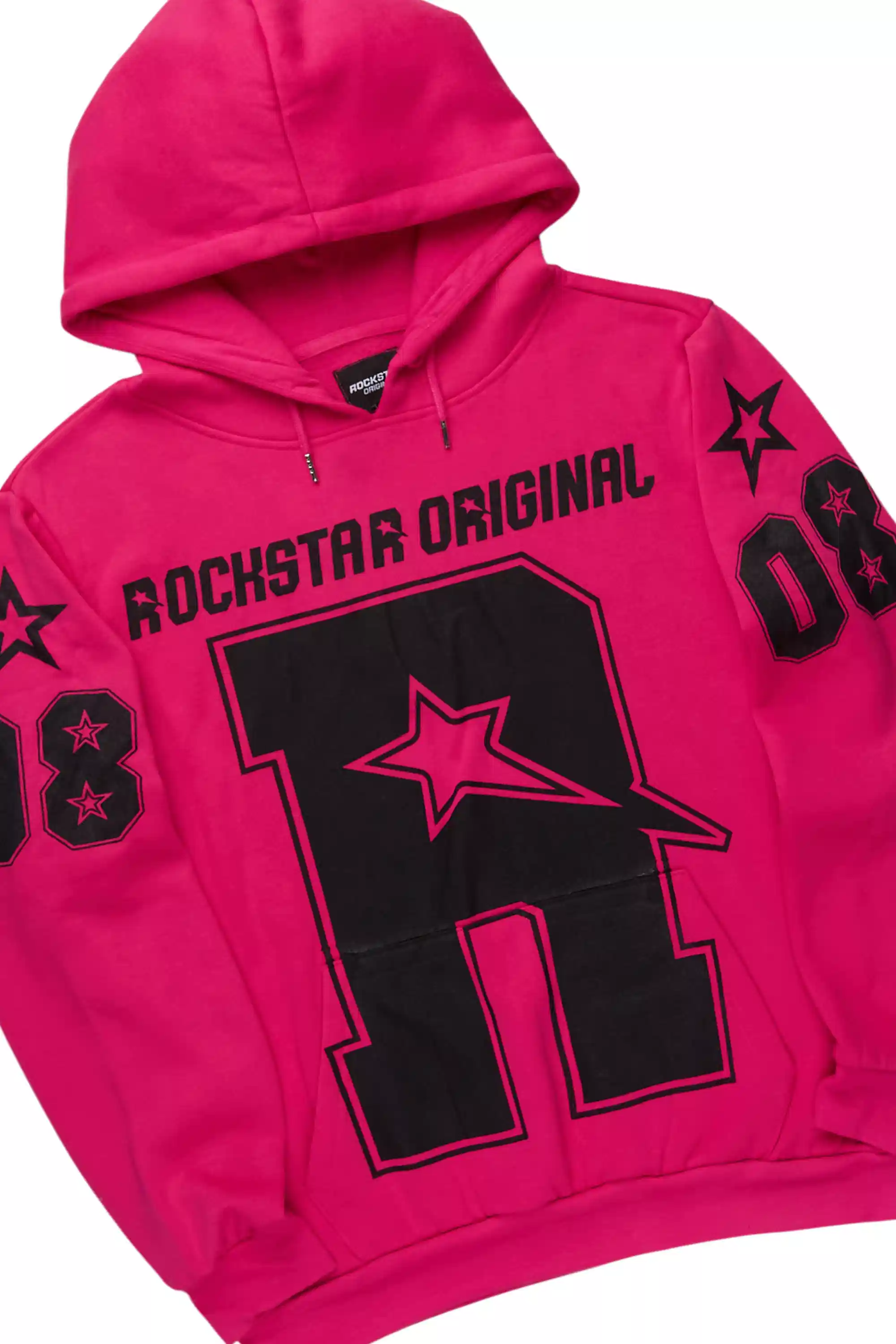 Skender Fuchsia/Black Hoodie/Stacked Flare Track Set
