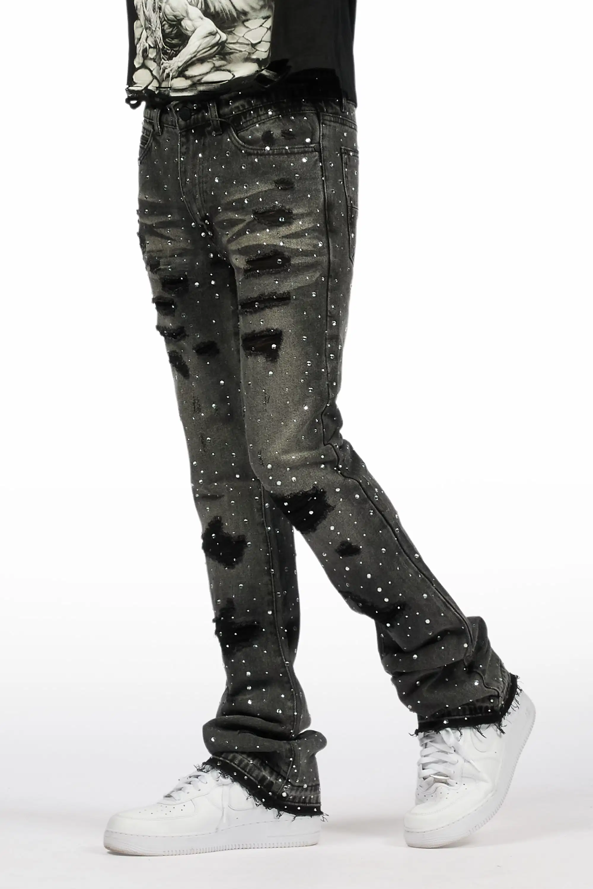 13349-stunt-dark-grey-rhinestone-stacked-flare-jean-9.webp Stunt Dark Grey Rhinestone Stacked Flare Jean