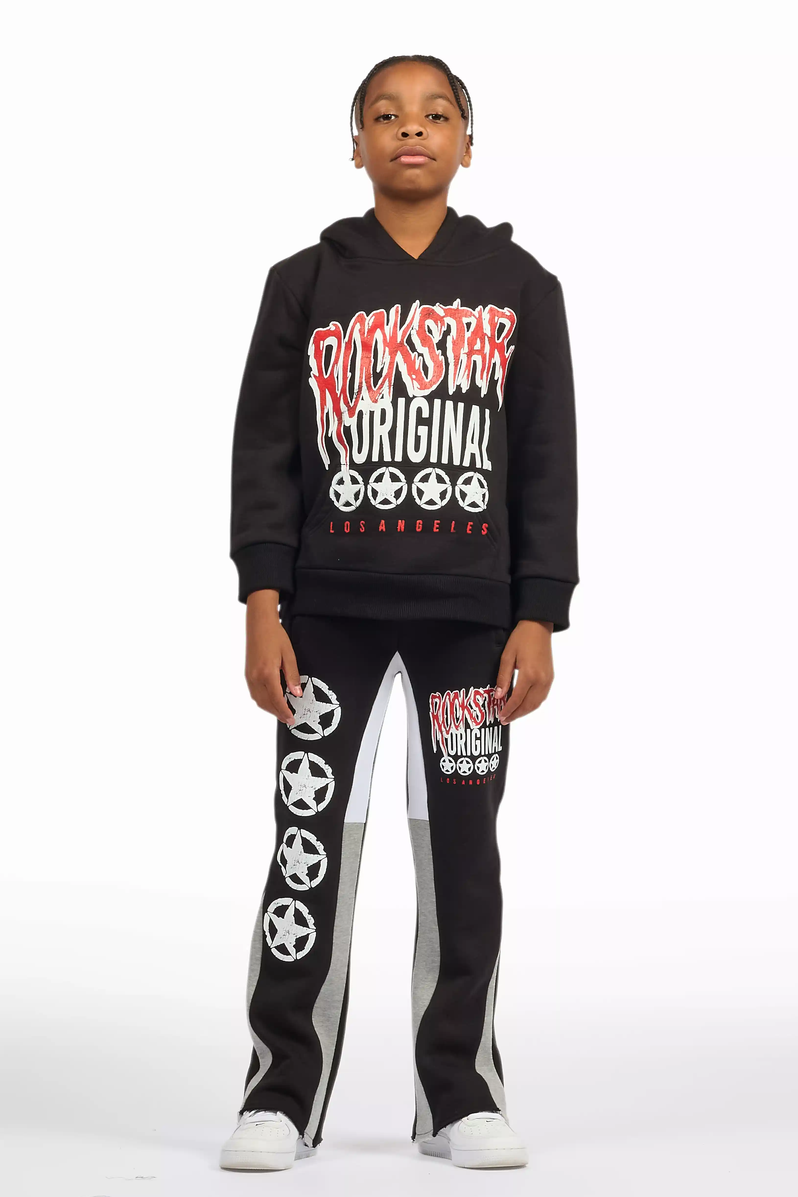 Boys Wizzurd Black/Grey Stacked Flare Track Set