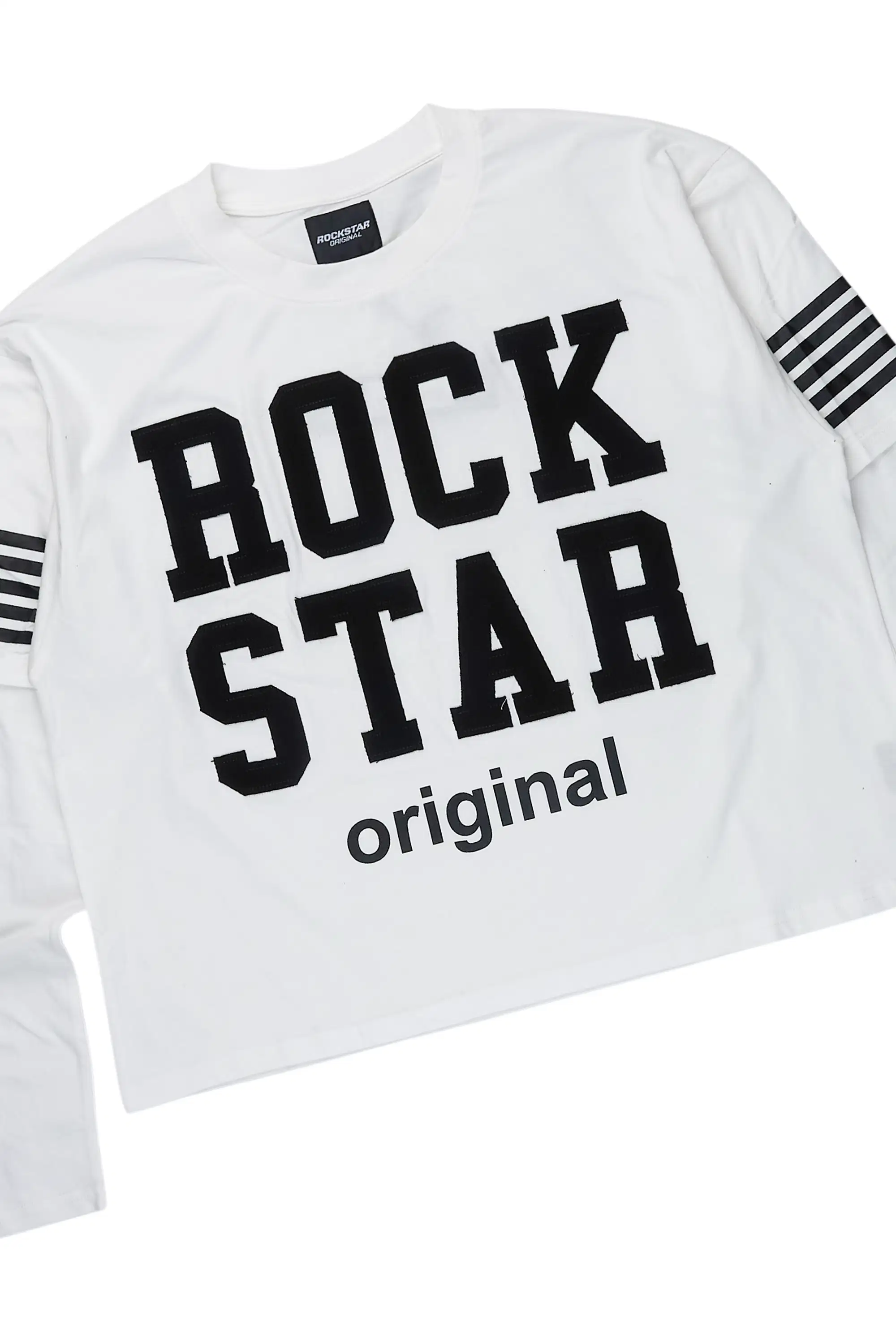 Rulik White Double Layer T-Shirt/Baggy Stacked Track Set