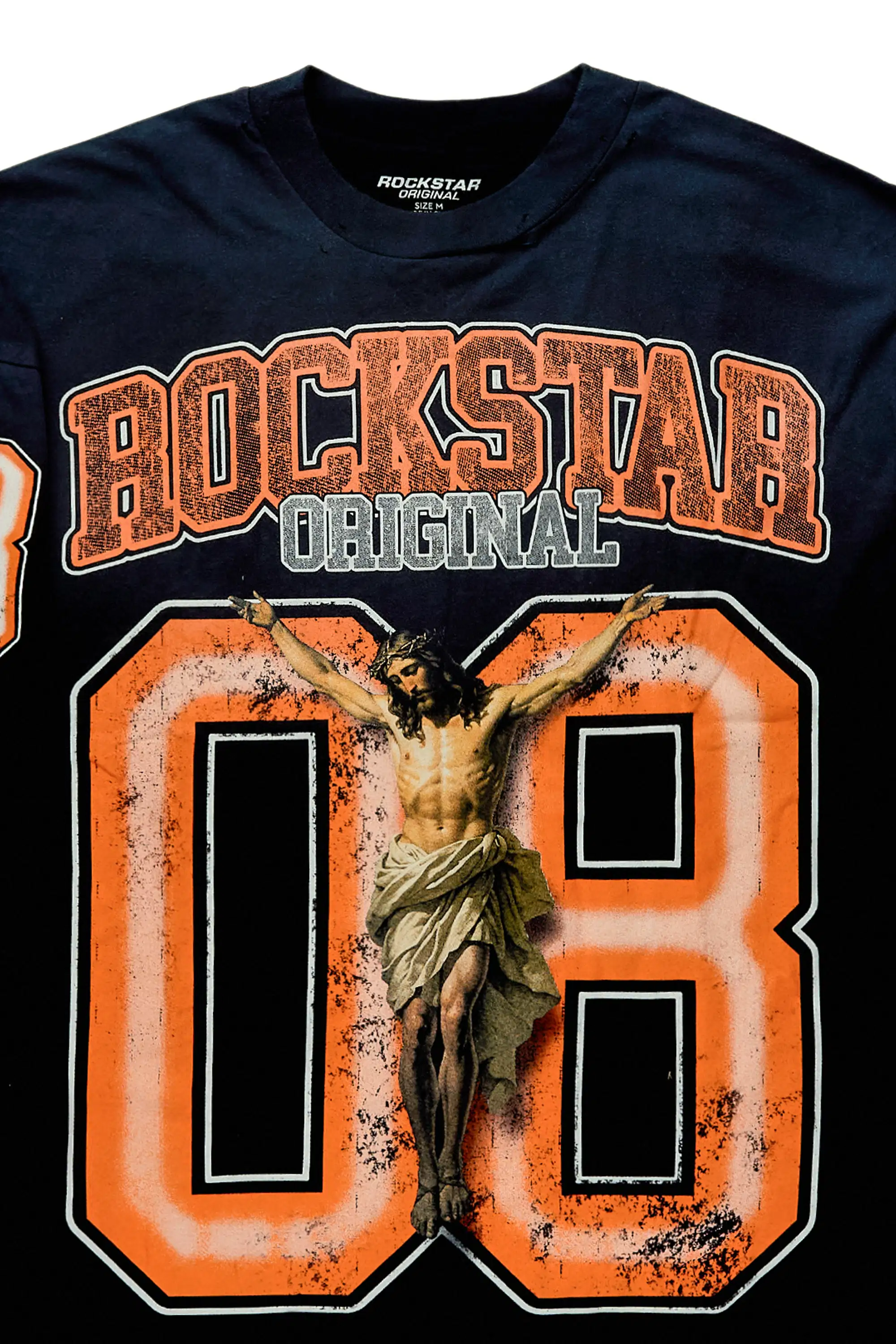 Fields Black/Orange Double Layer Long Sleeve Graphic T-Shirt