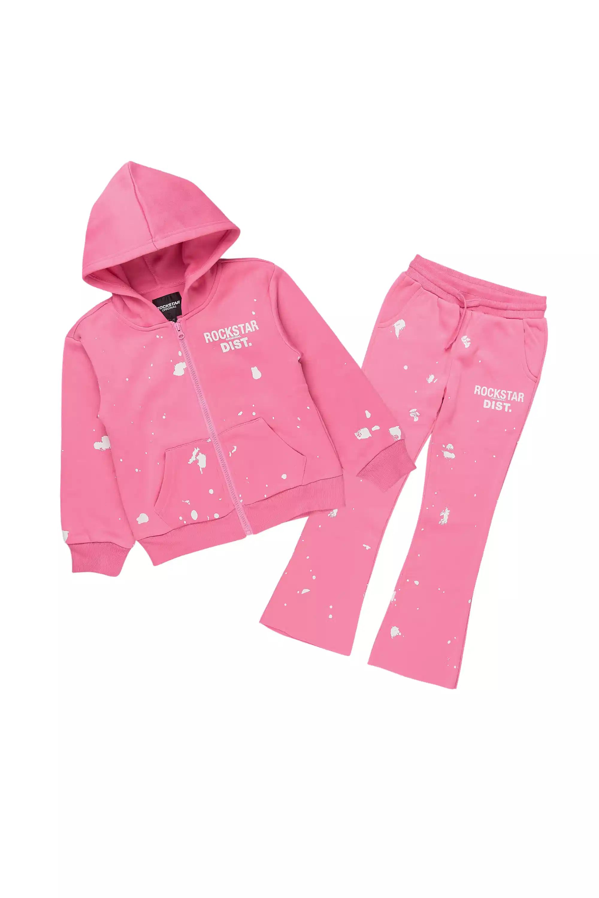 Girls Halloway Bubblegum Zip Up Stacked Flare Track Set