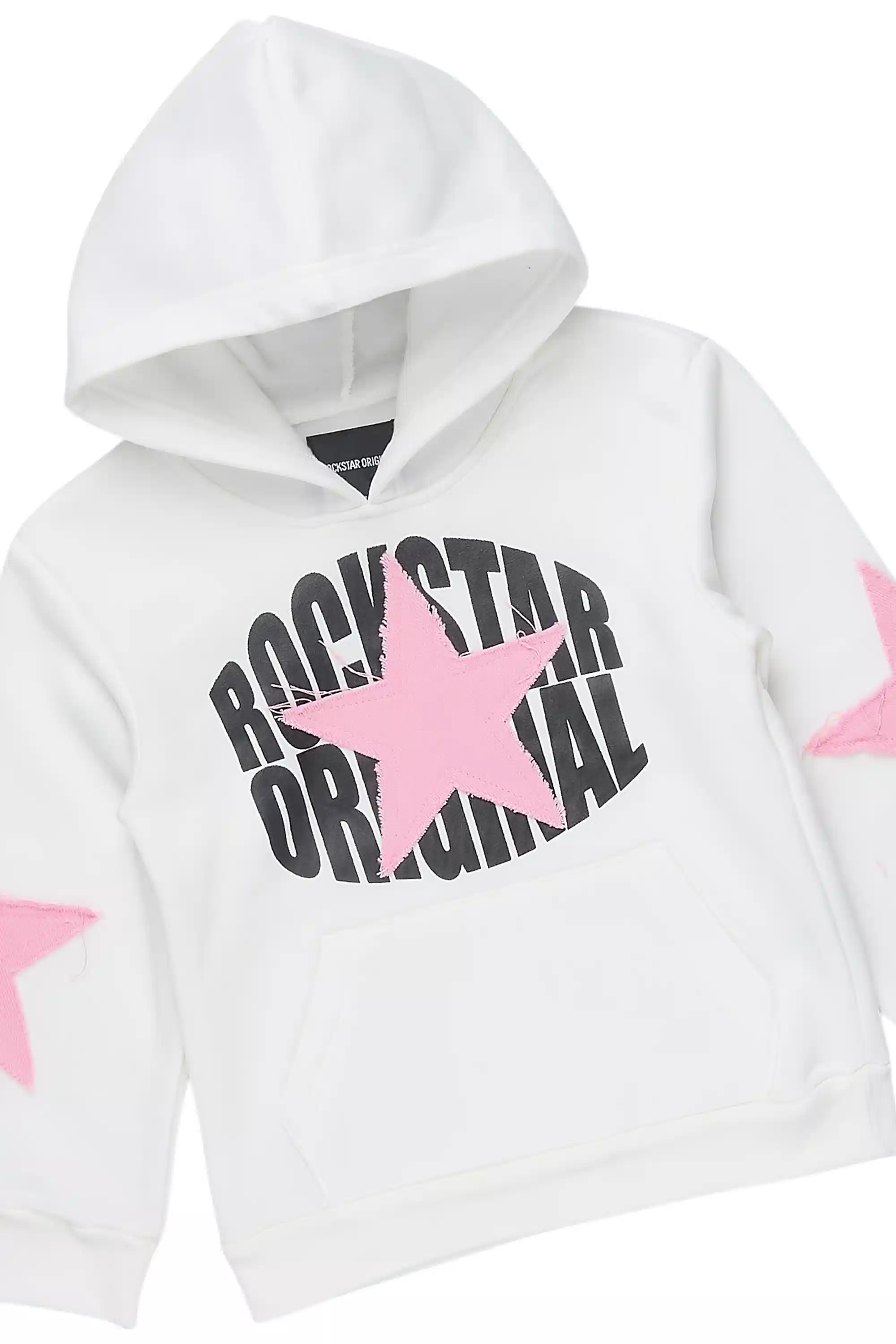 Girls Khaly White/Black Stacked Track Set