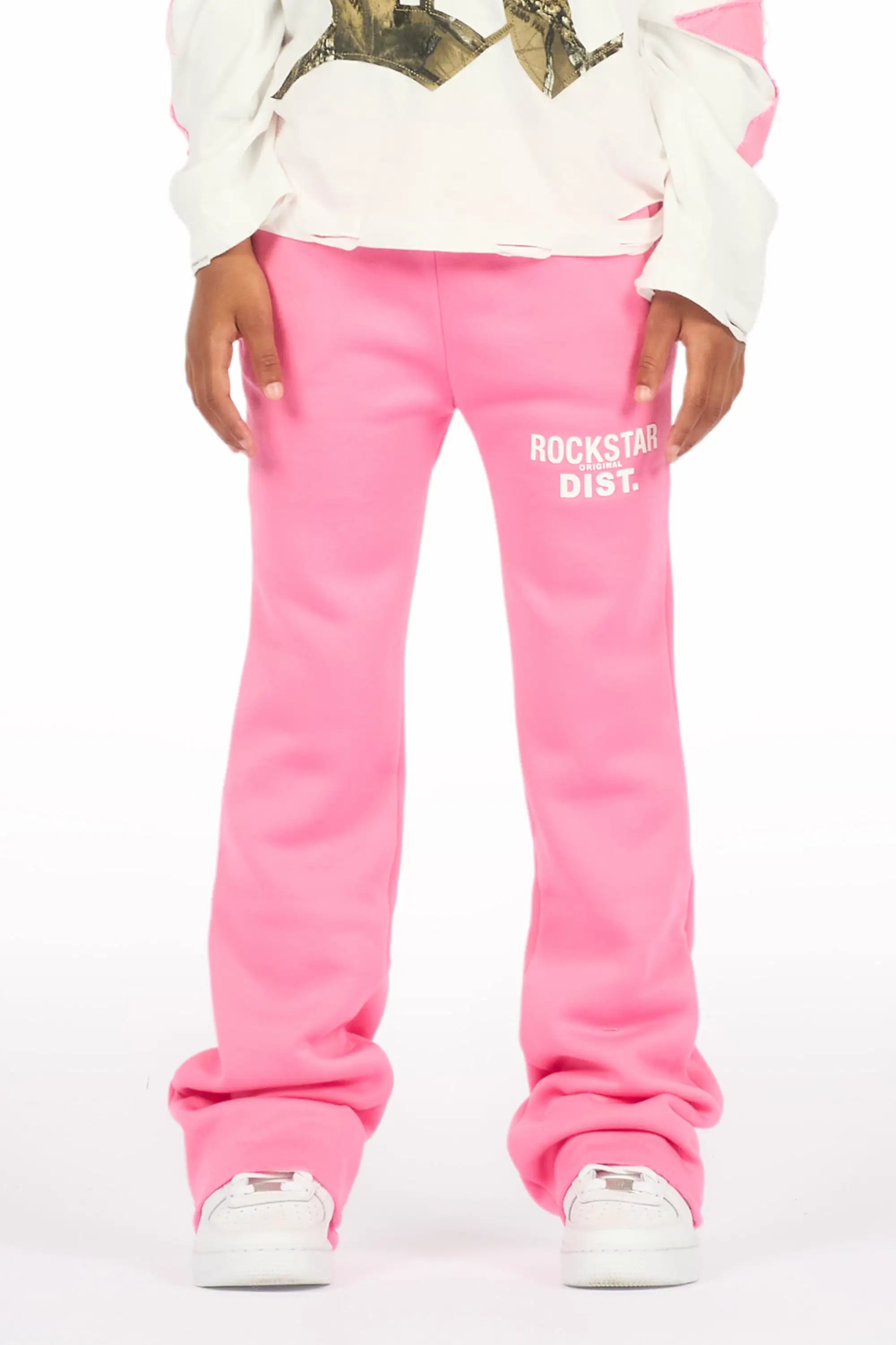 Girls Juliana Bubblegum Pink Stacked Flare Pant