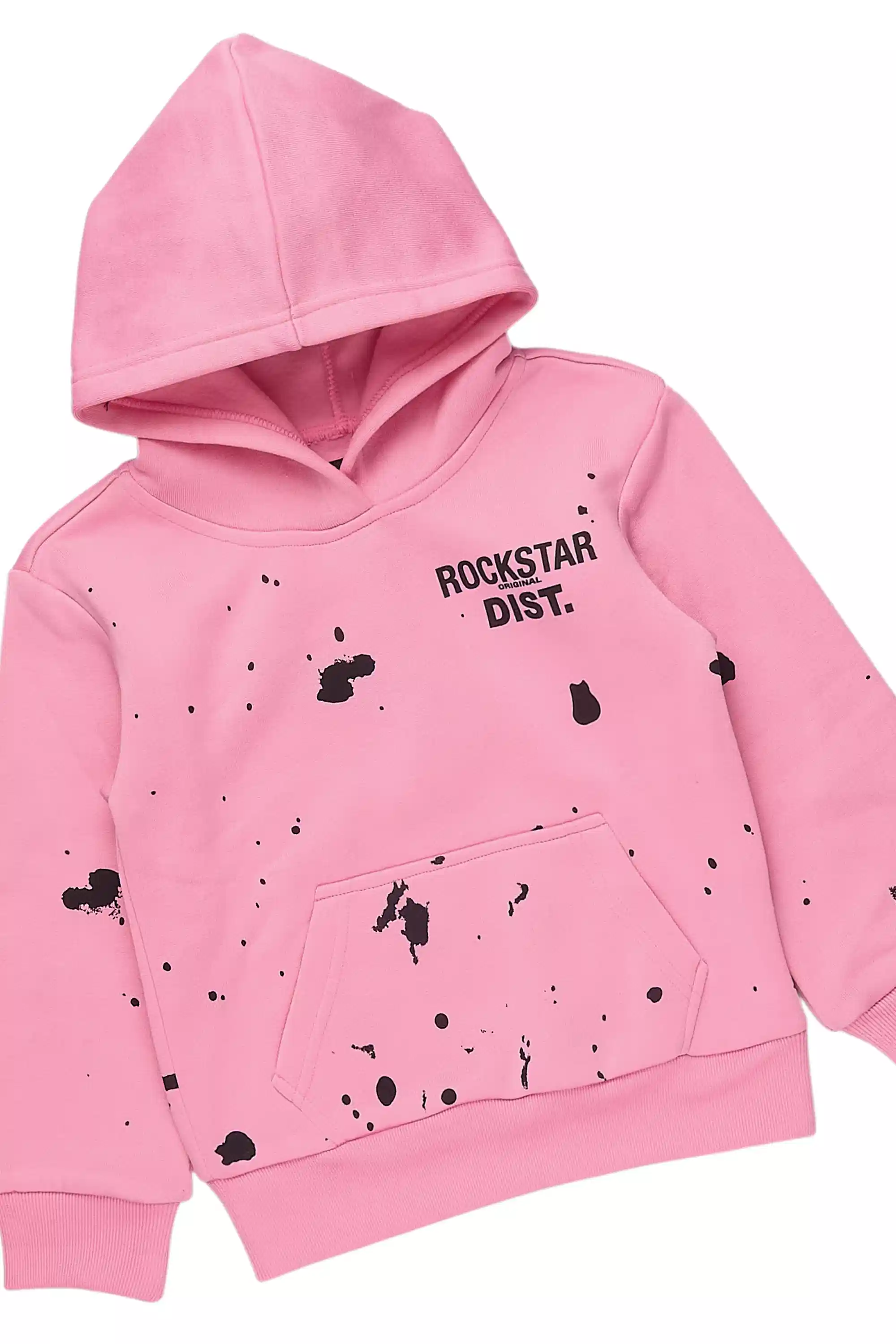 Girls Hadley Light Pink Hoodie Stacked Flare Track Set