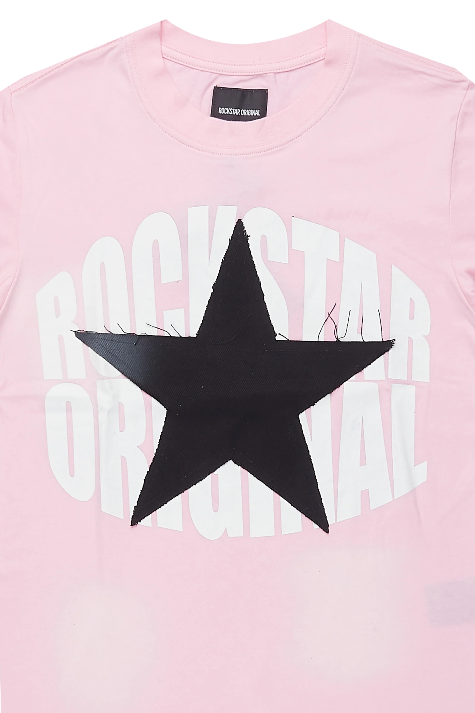 Girls Khaly Pink/Black Graphic T-Shirt With Patch
