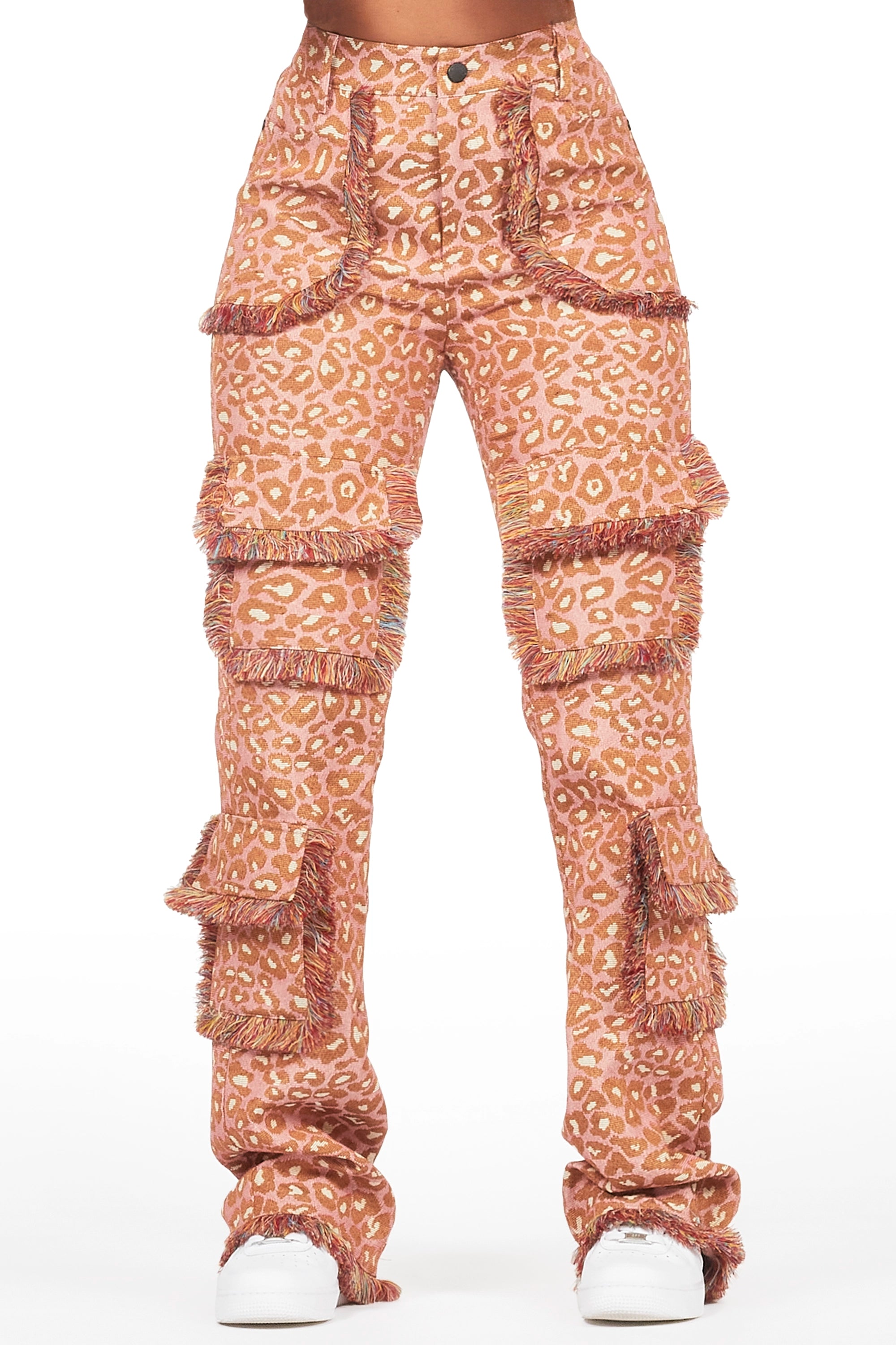 14191-jelissa-pink-cheetah-tapestry-stacked-pant-2.jpg Jelissa Pink Cheetah Tapestry Stacked Pant