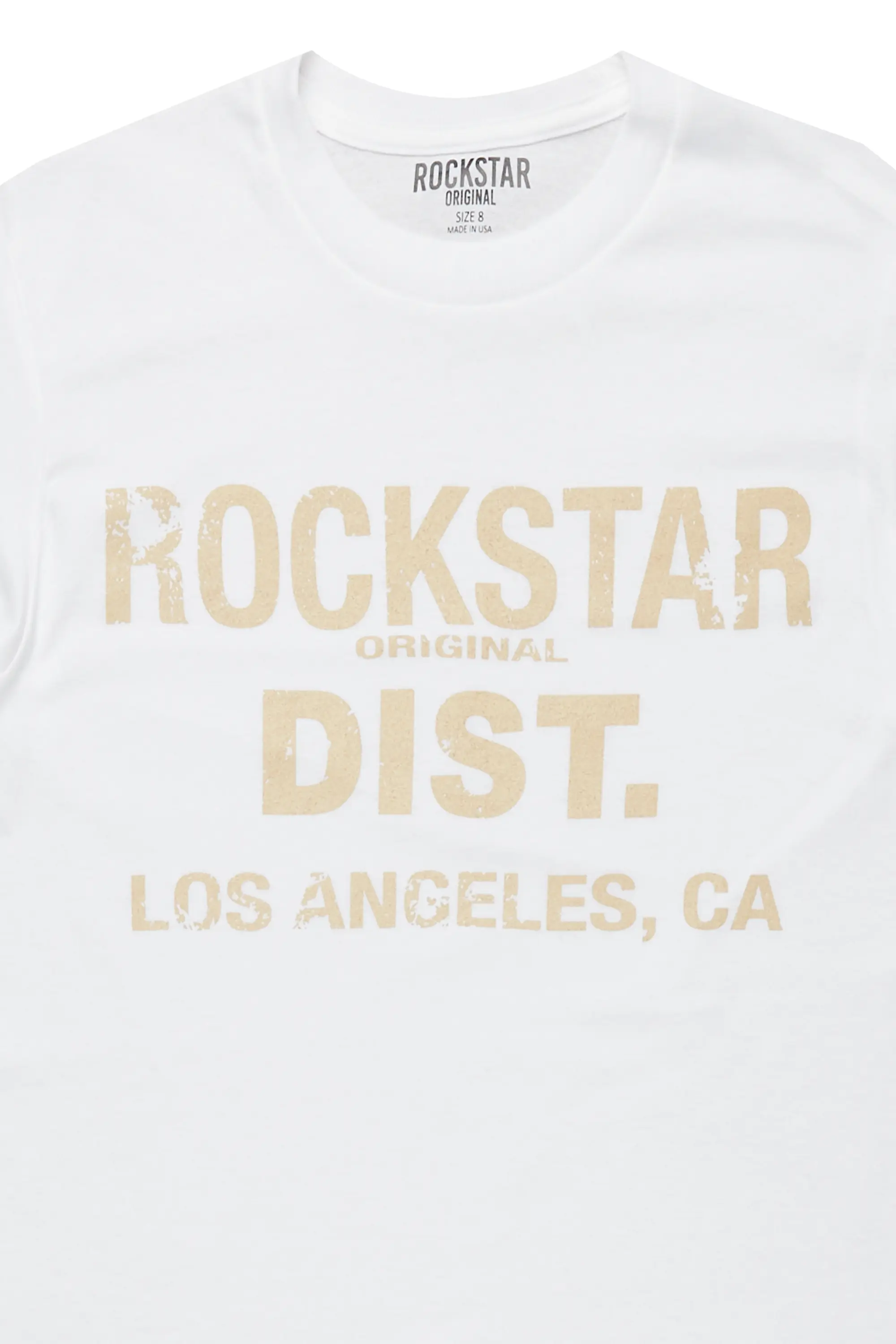 Girls Janny White/ Beige Graphic T-Shirt