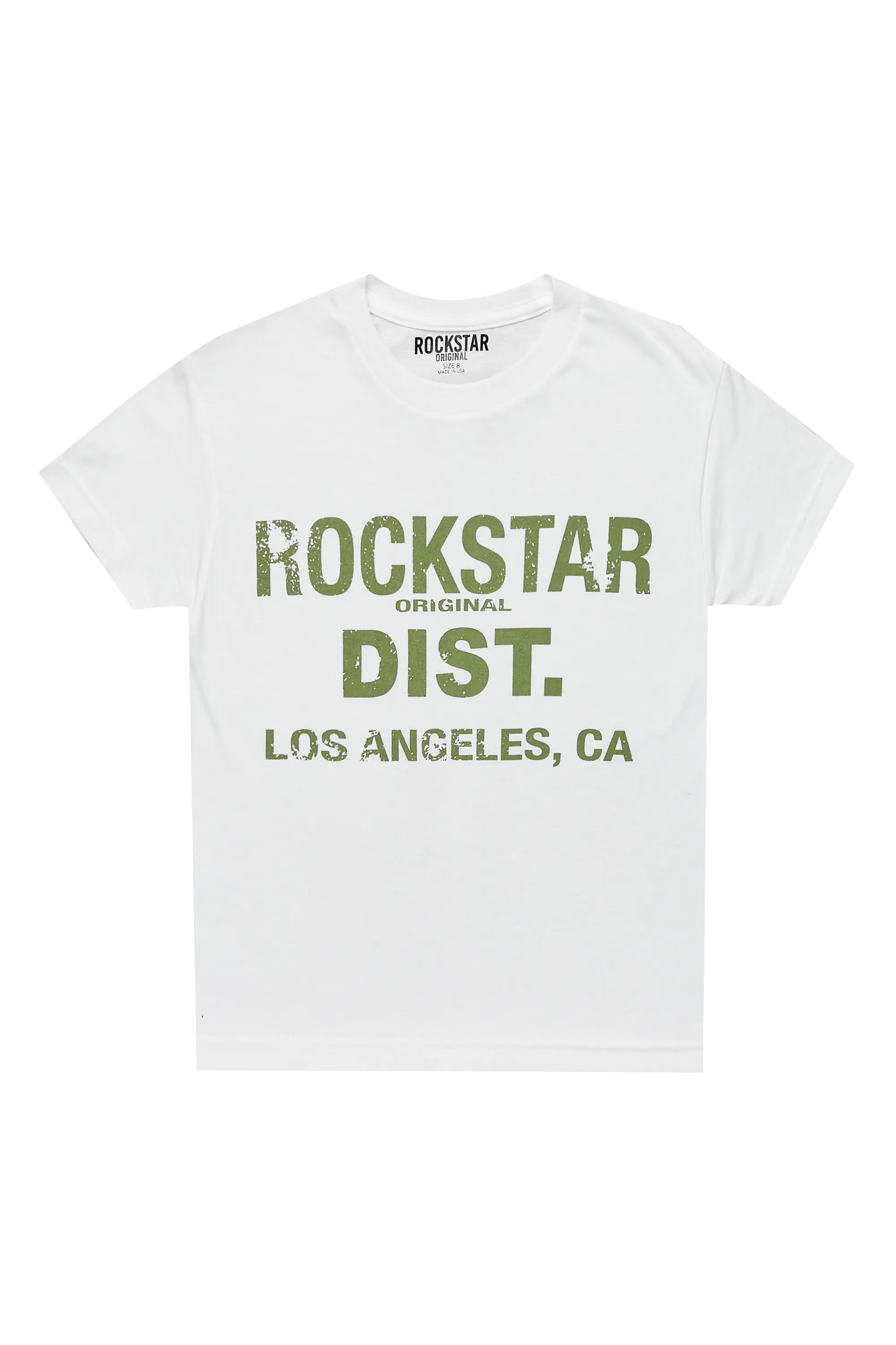 Girls Janny White/ Green Graphic T-Shirt