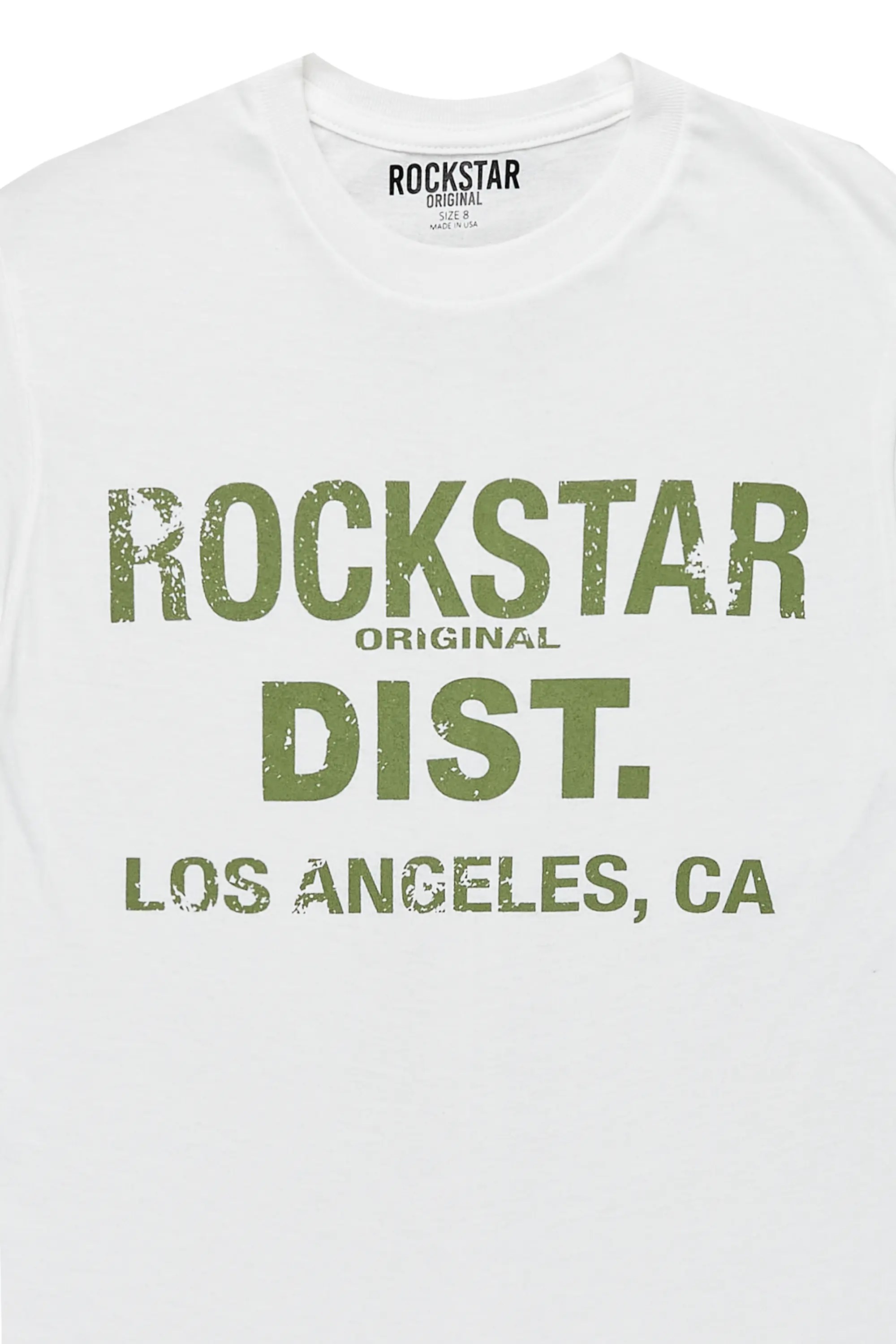 Girls Janny White/ Green Graphic T-Shirt