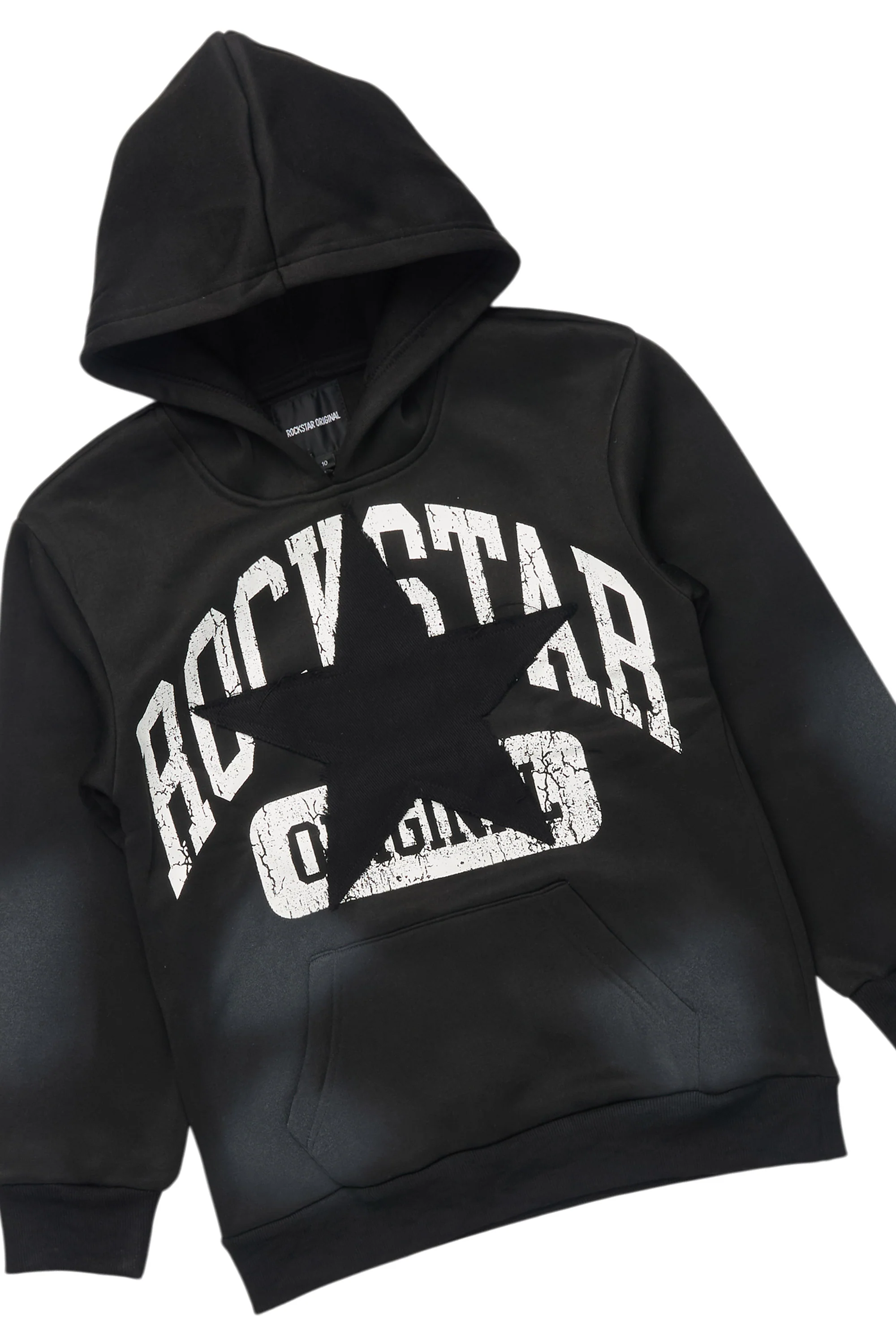 Girls Danika Black Fleece Stacked Track Set