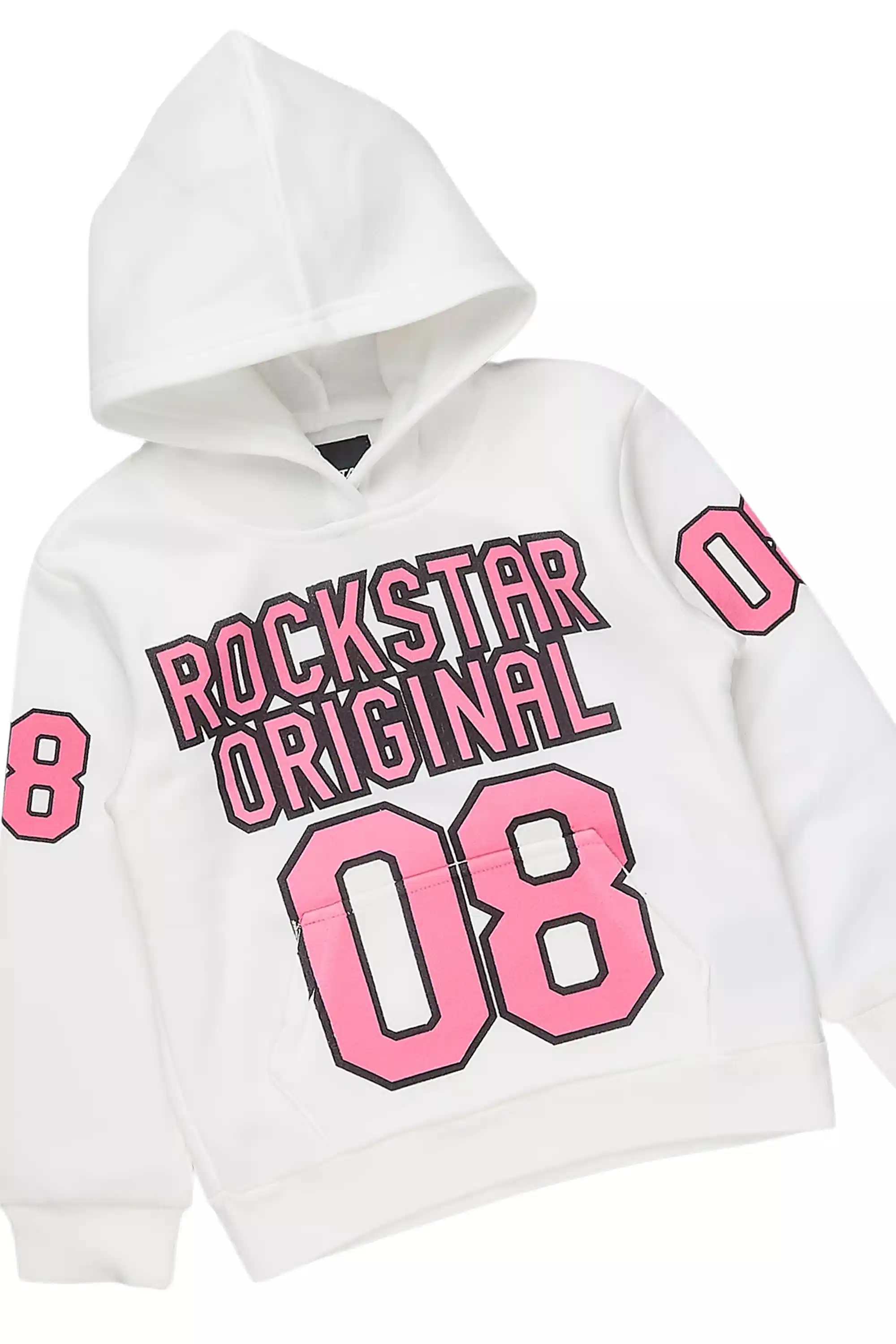 Girls Gaiea White/Pink Jersey Stacked Track Set