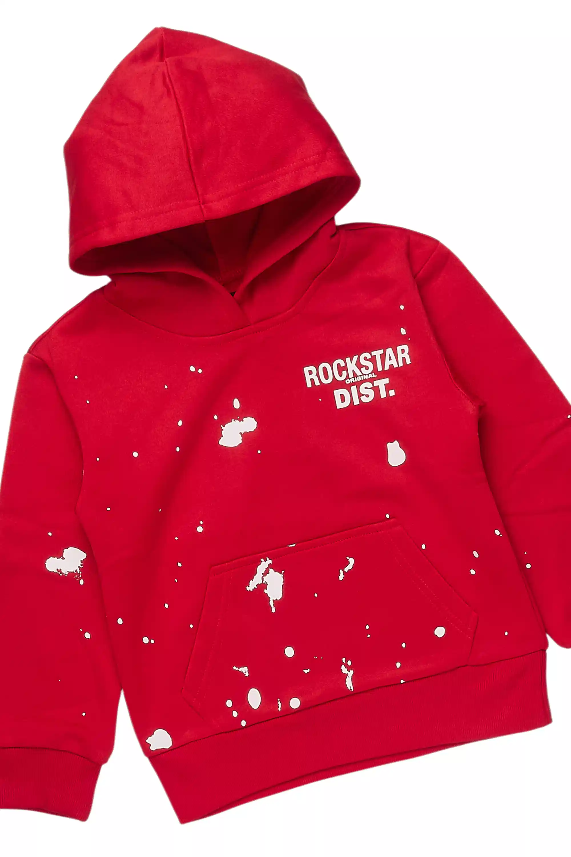 Girls Hadley Red Hoodie Stacked Flare Track Set