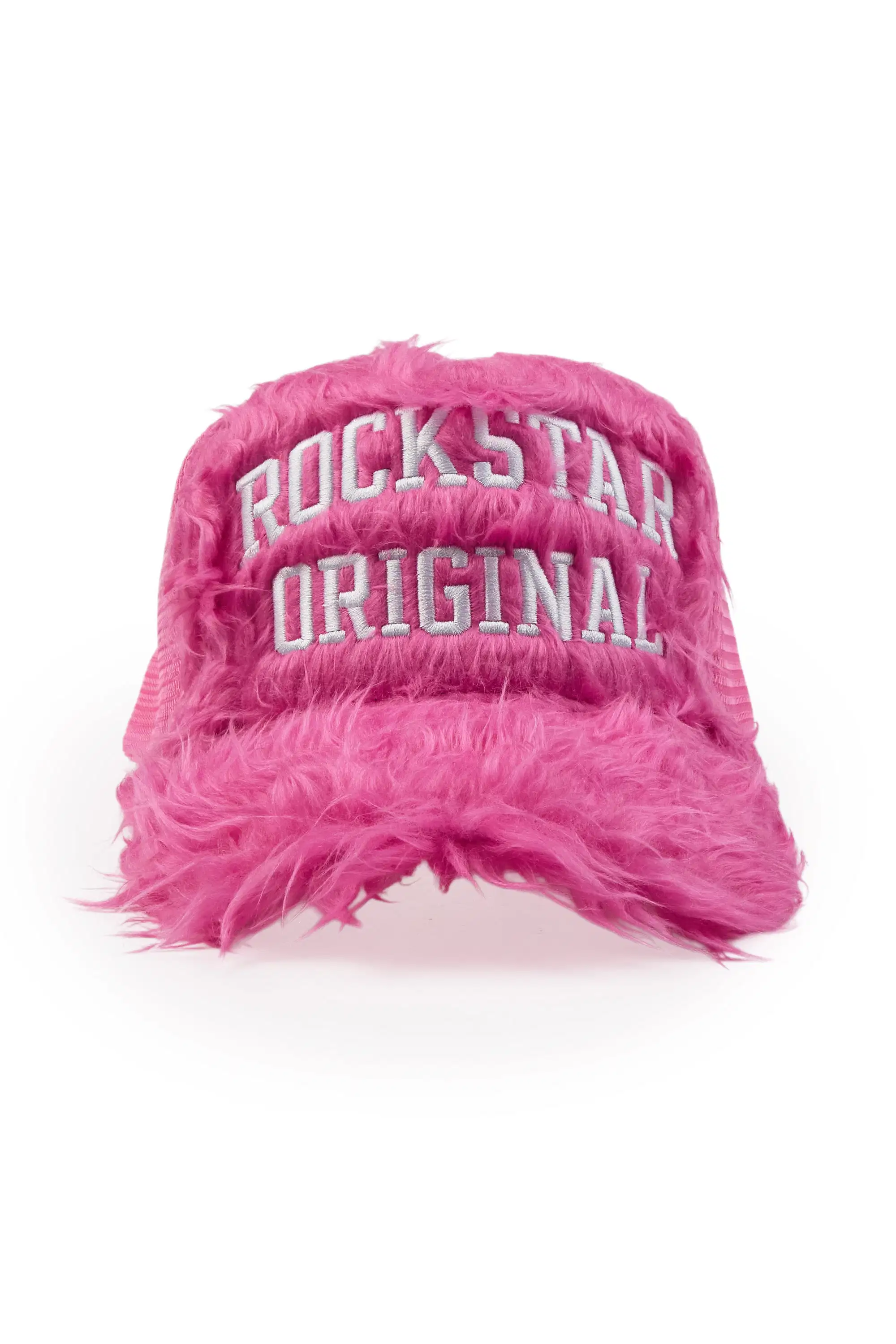 Donnesha Pink Shaggy Fur Trucker Hat