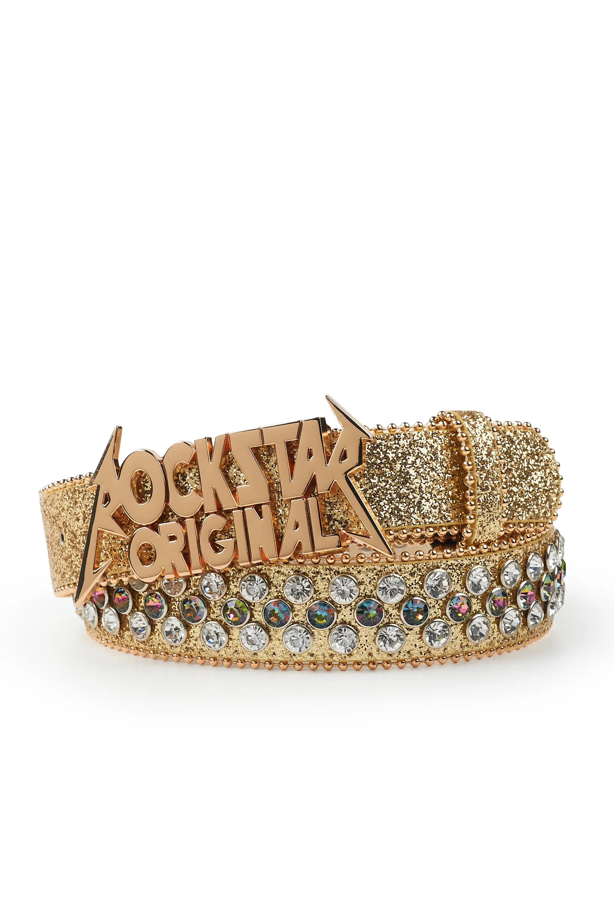 Boys Blaze Gold Rockstar Logo Belt