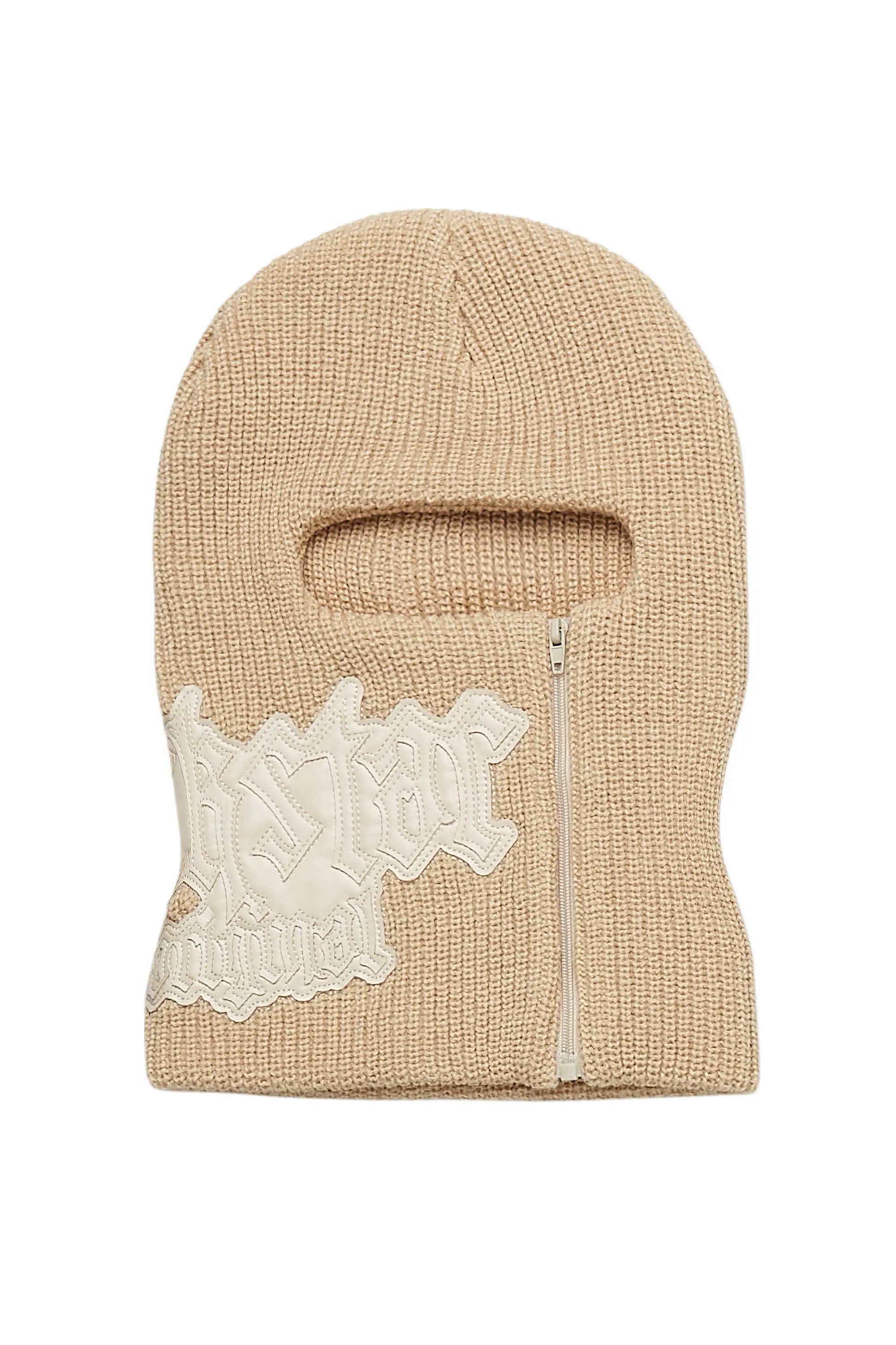 Boys Zaya Beige Rubber Patch Ski Mask
