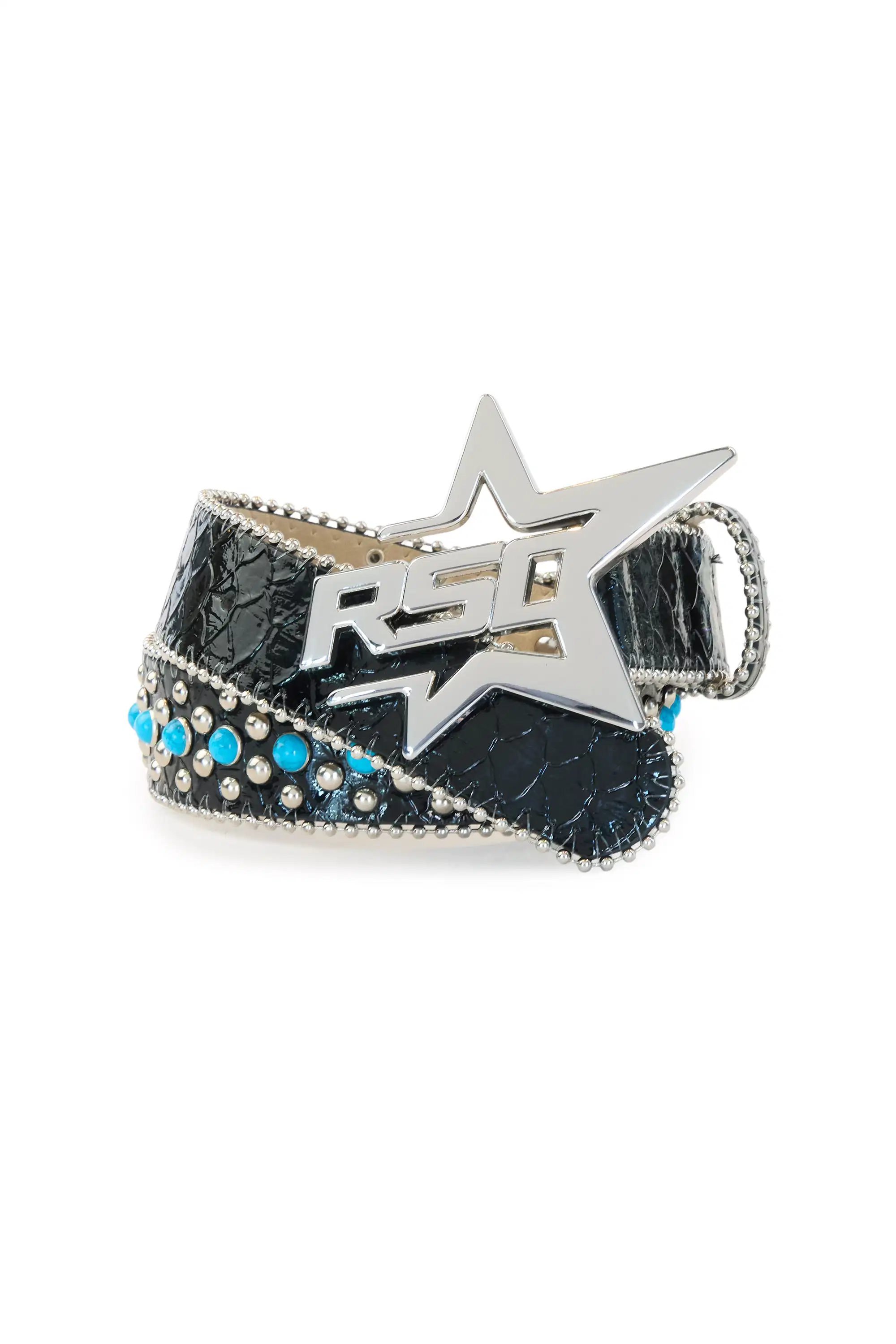Boys Oakland Black/Aqua Rockstar Logo Belt