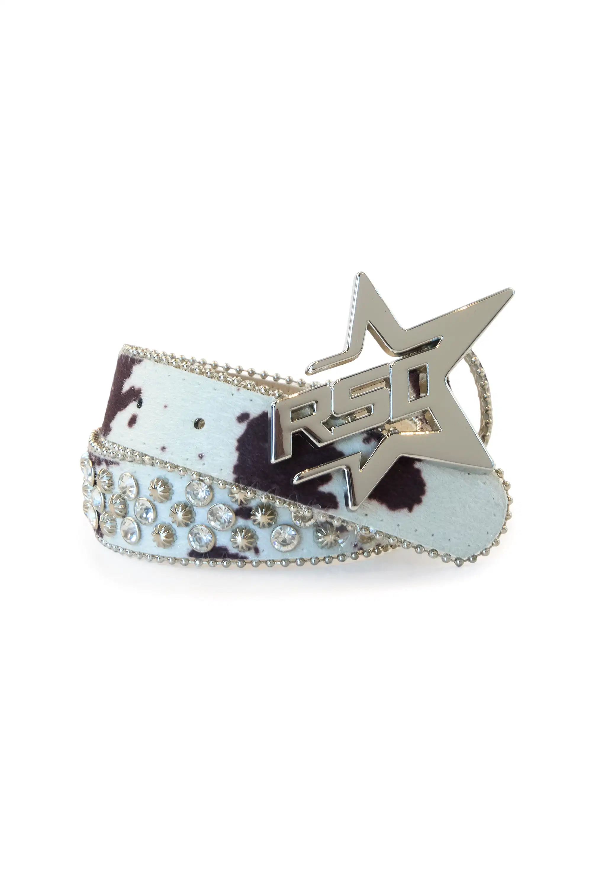 Boys Normandie Black/Cream Rockstar Logo Belt