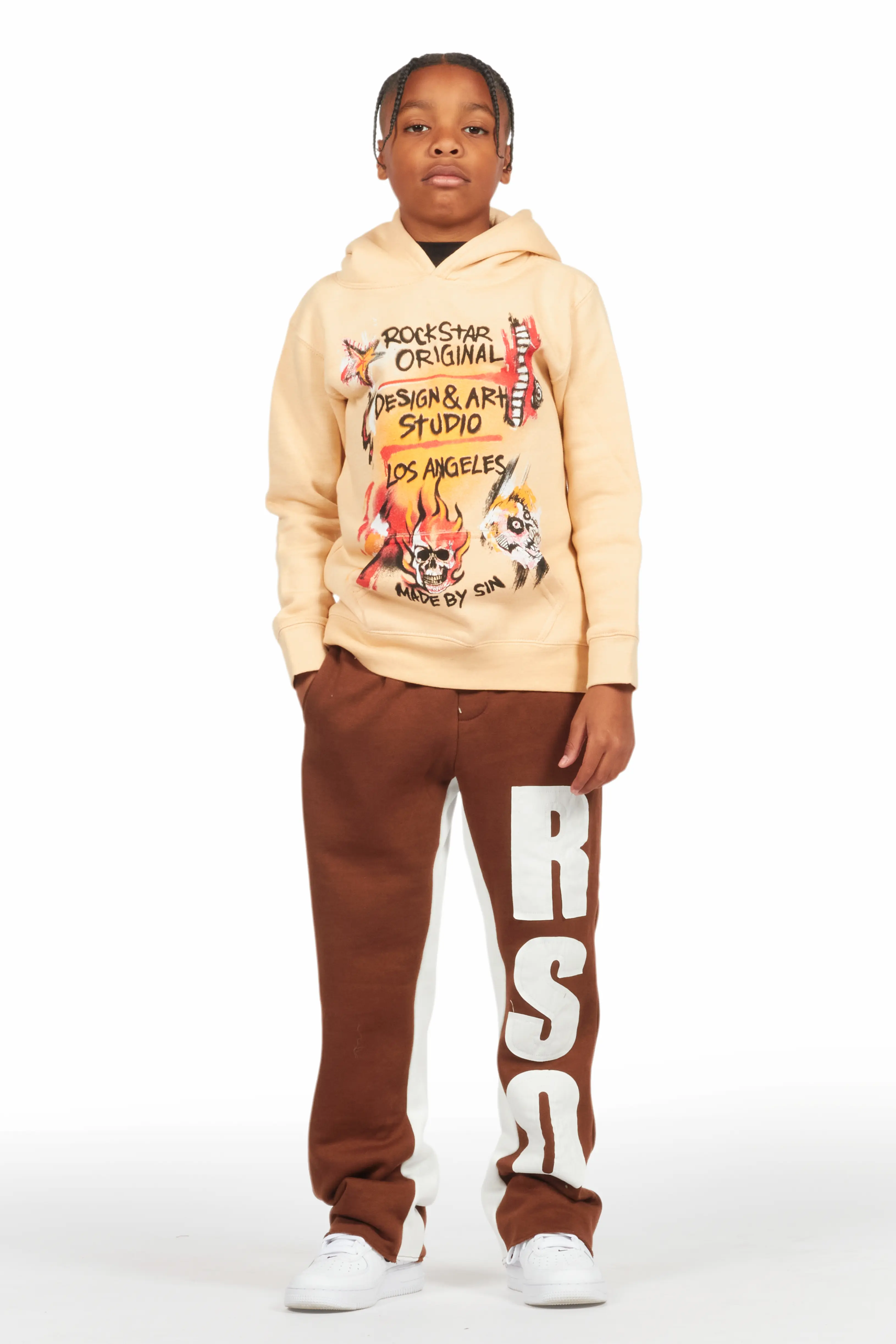 15391-boys-uko-brown-stacked-baggy-flare-pant-3.webp Boys Uko Brown Stacked Baggy Flare Pant
