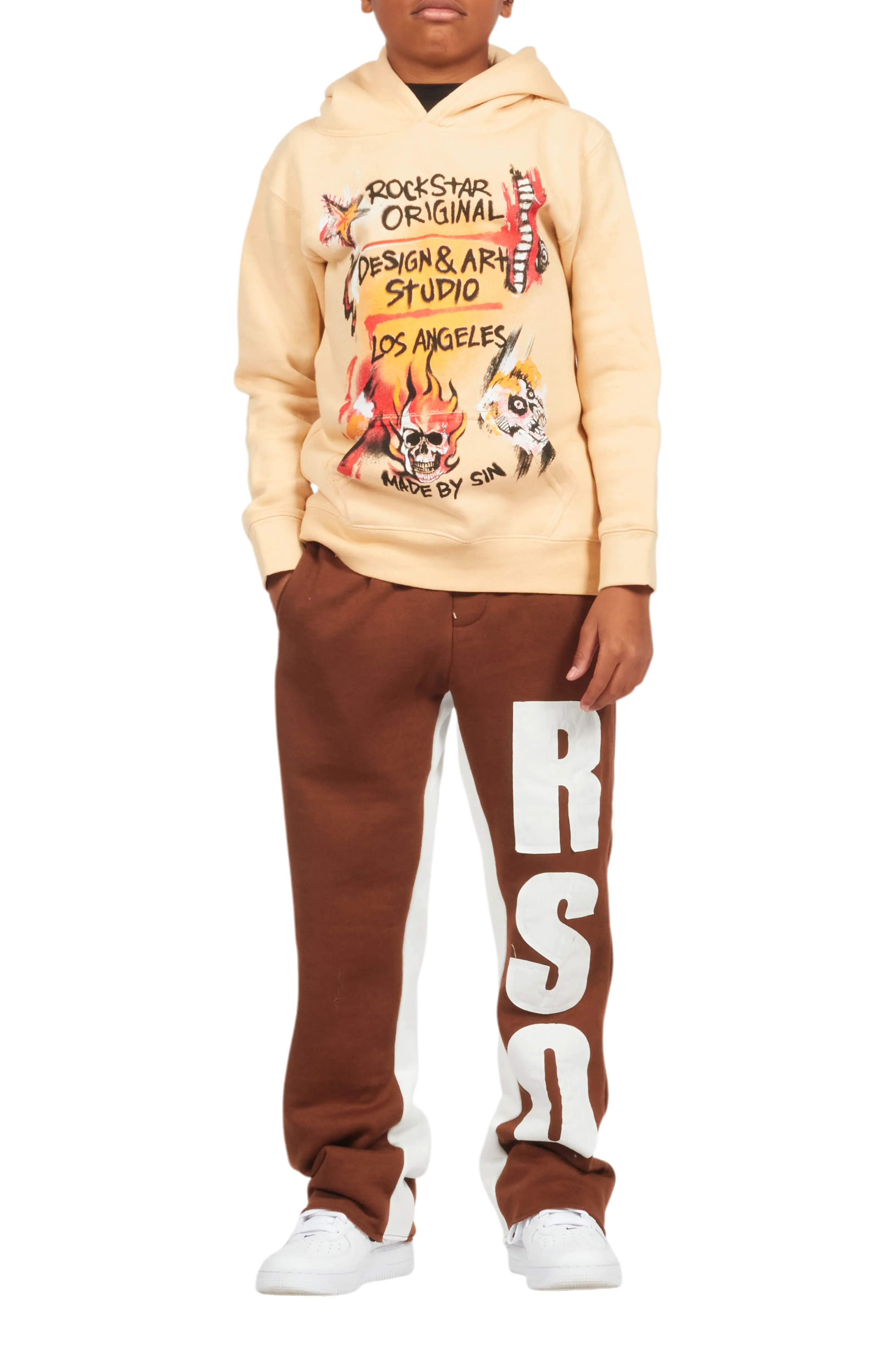 15391-boys-uko-brown-stacked-baggy-flare-pant-9.webp Boys Uko Brown Stacked Baggy Flare Pant