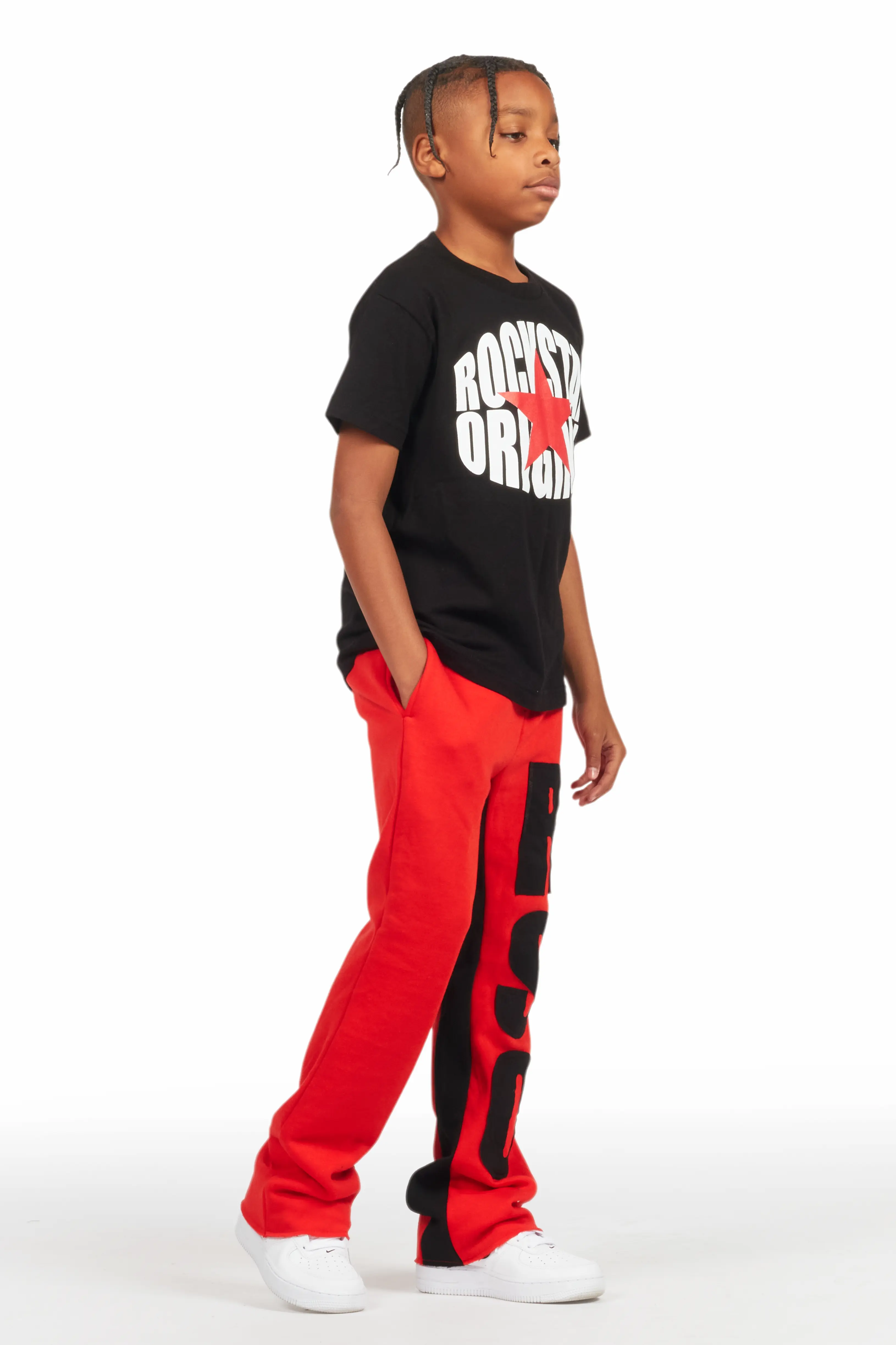 15439-boys-uko-red-stacked-baggy-flare-pant-7.webp Boys Uko Red Stacked Baggy Flare Pant