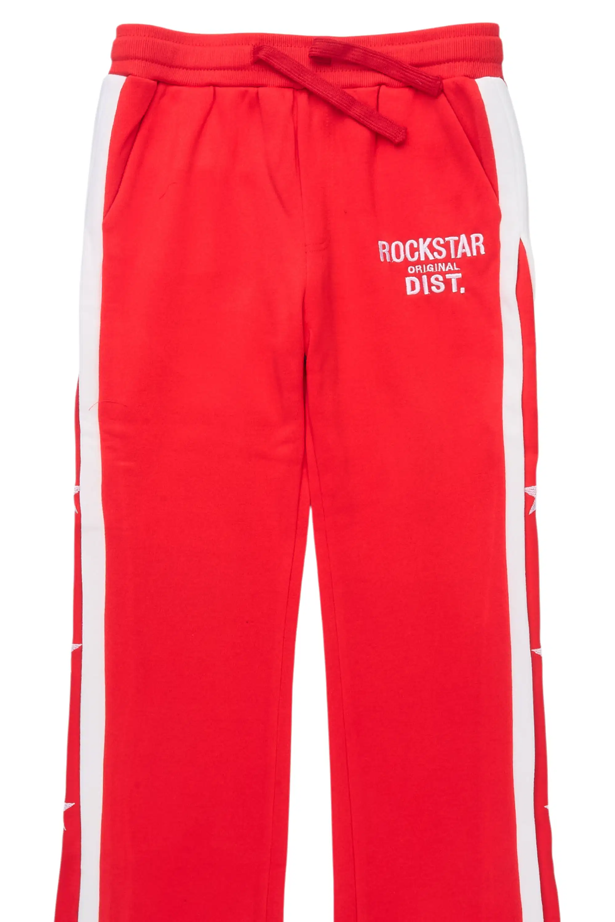 Boys Arkady Red Stacked Flare Track Pant