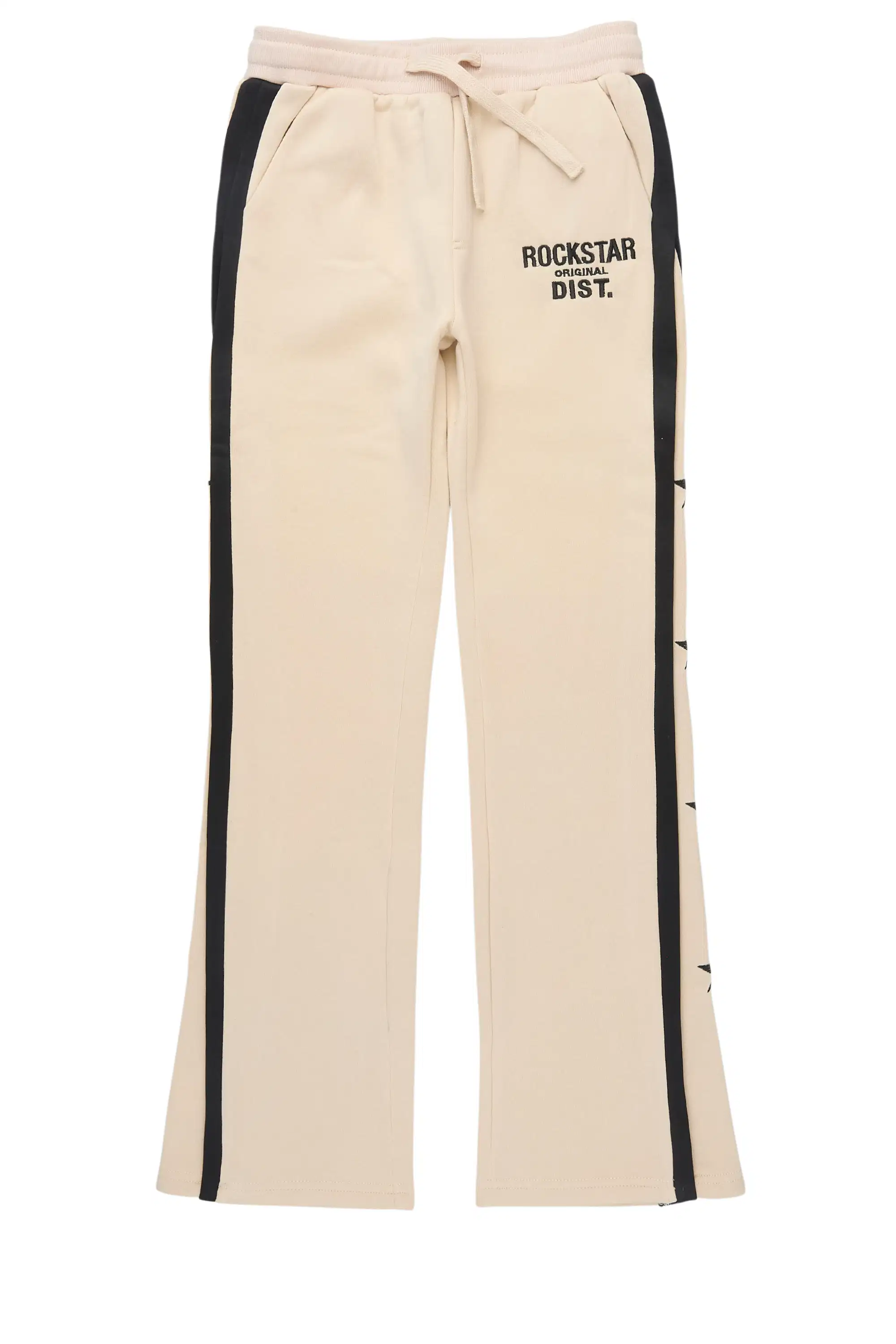 Boys Arkady Beige Stacked Flare Track Pant