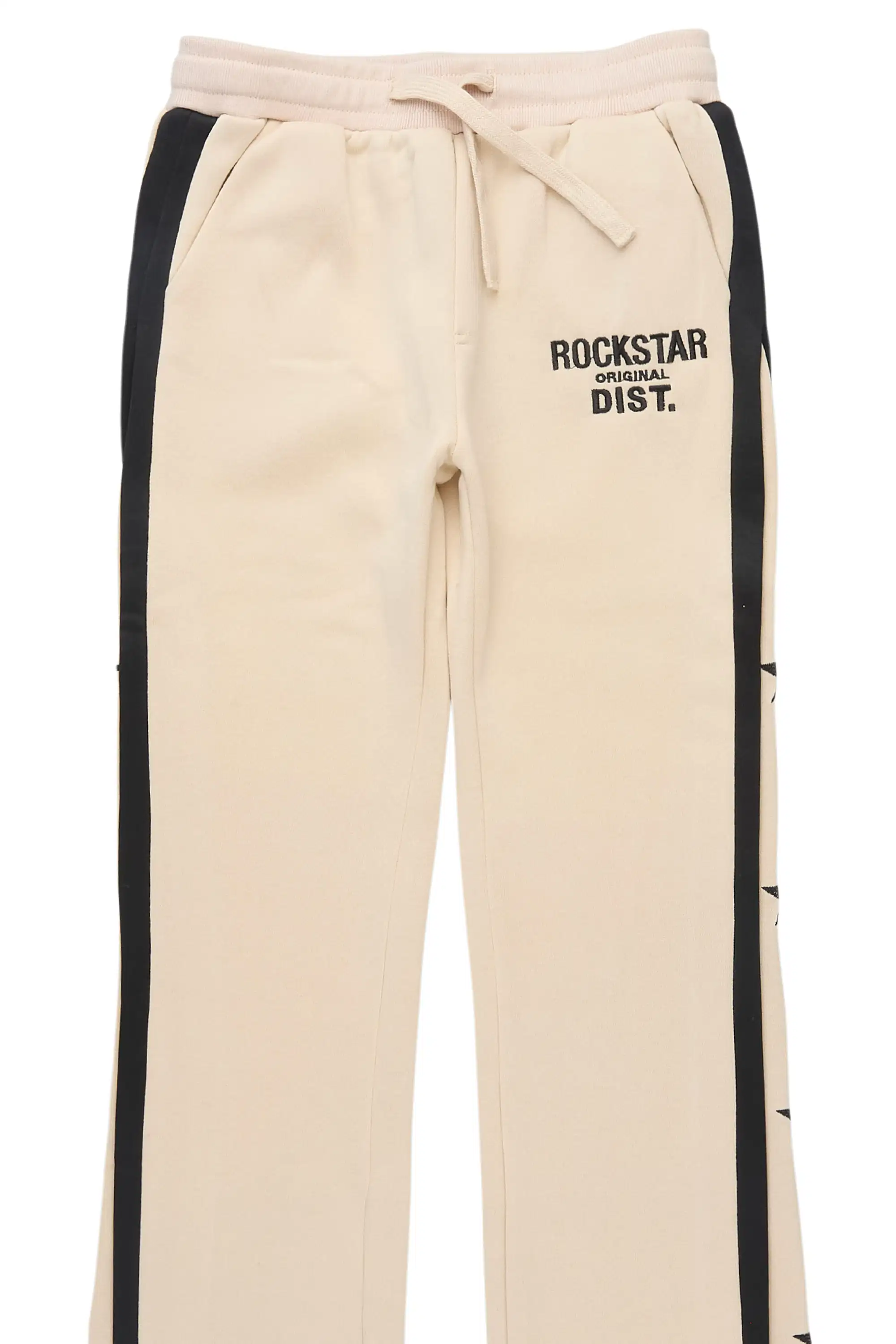 Boys Arkady Beige Stacked Flare Track Pant