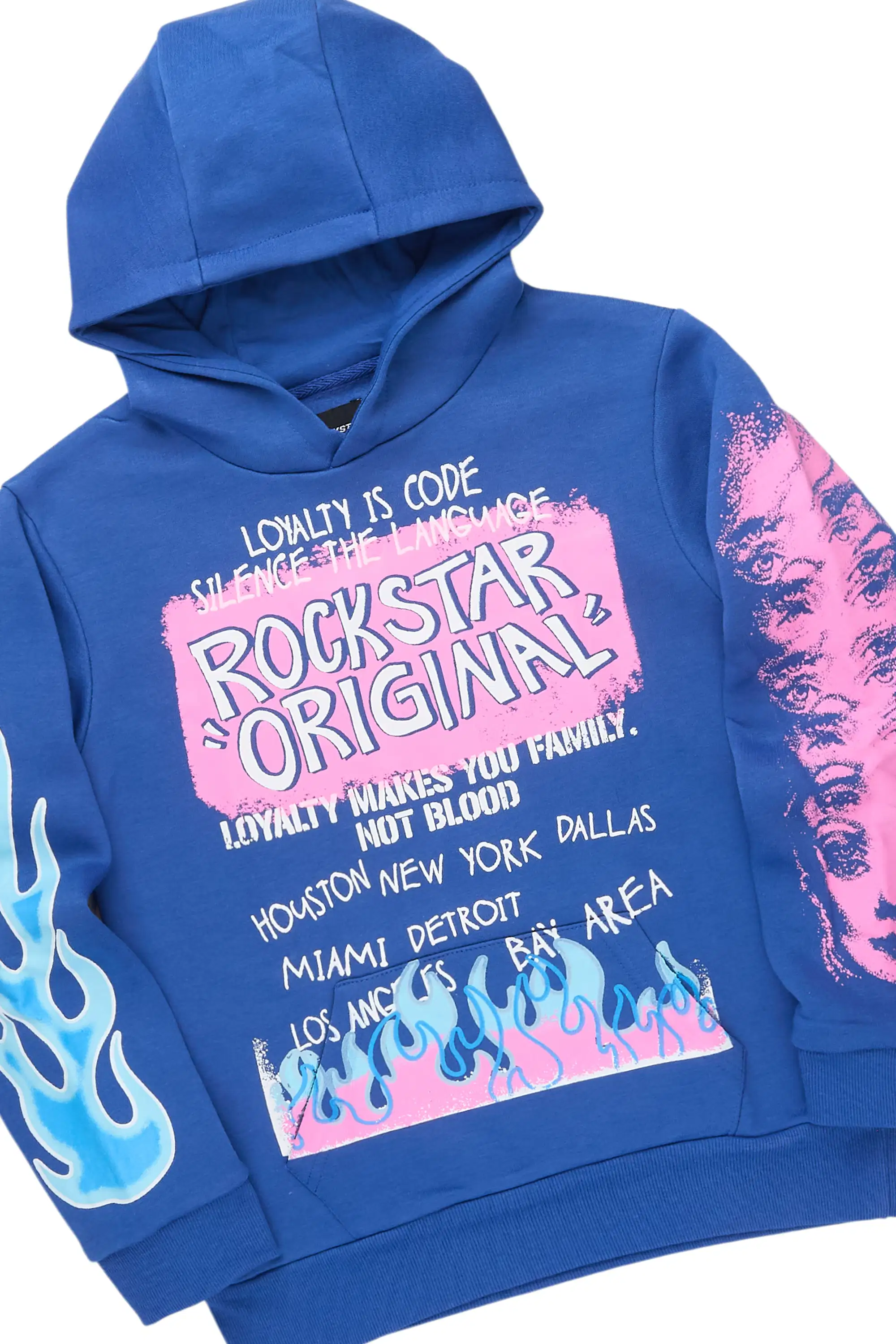 Boys Beno Royal Blue Hoodie/Stacked Jean Set