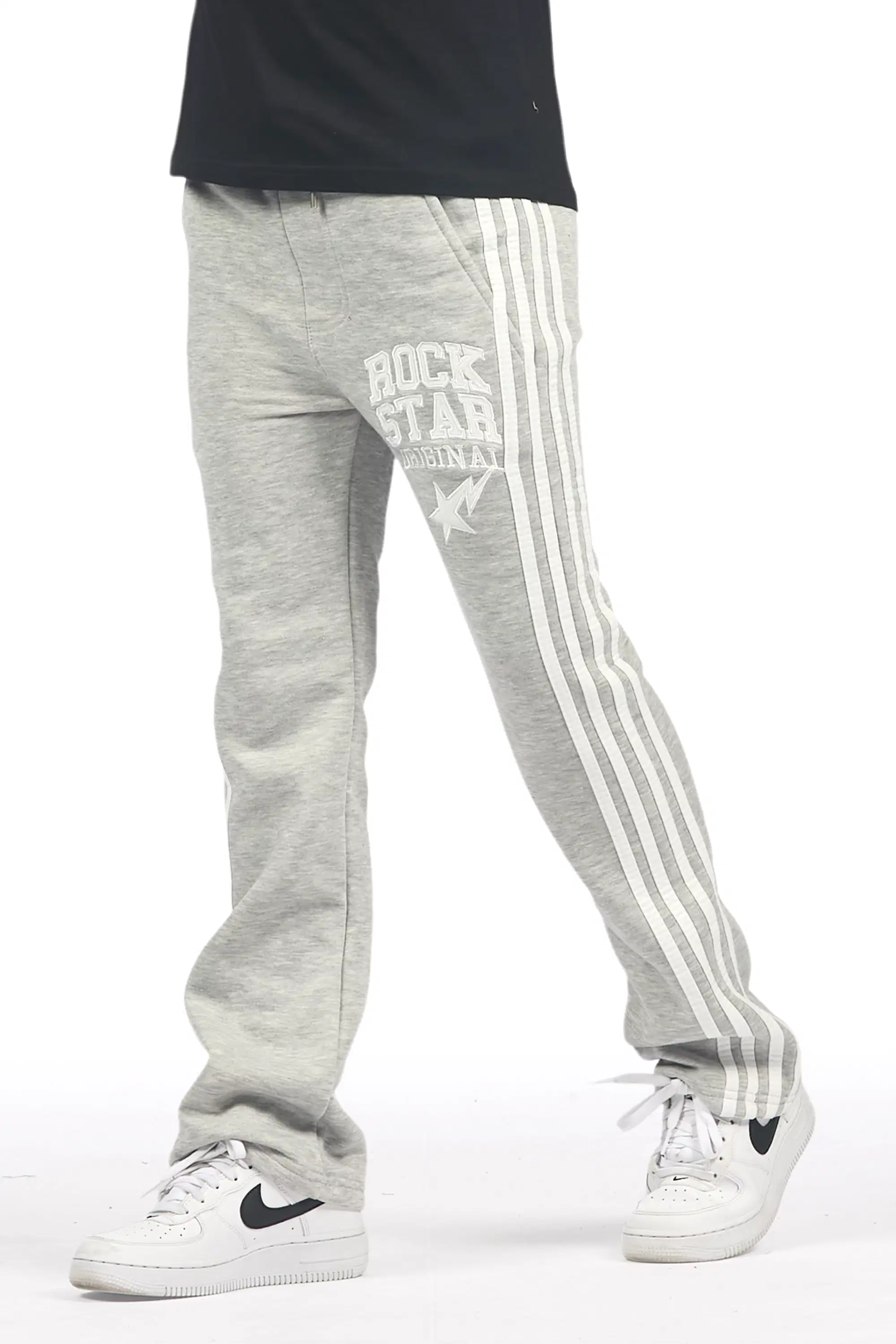 Boys Gerrit Grey Stacked Baggy Track Pant