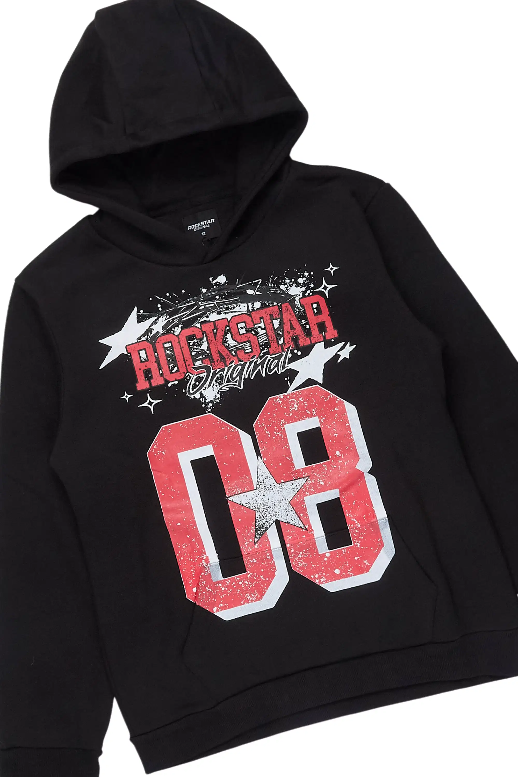 Boys All Star Black Red Hoodie & Shake Blue Stacked Jean Set