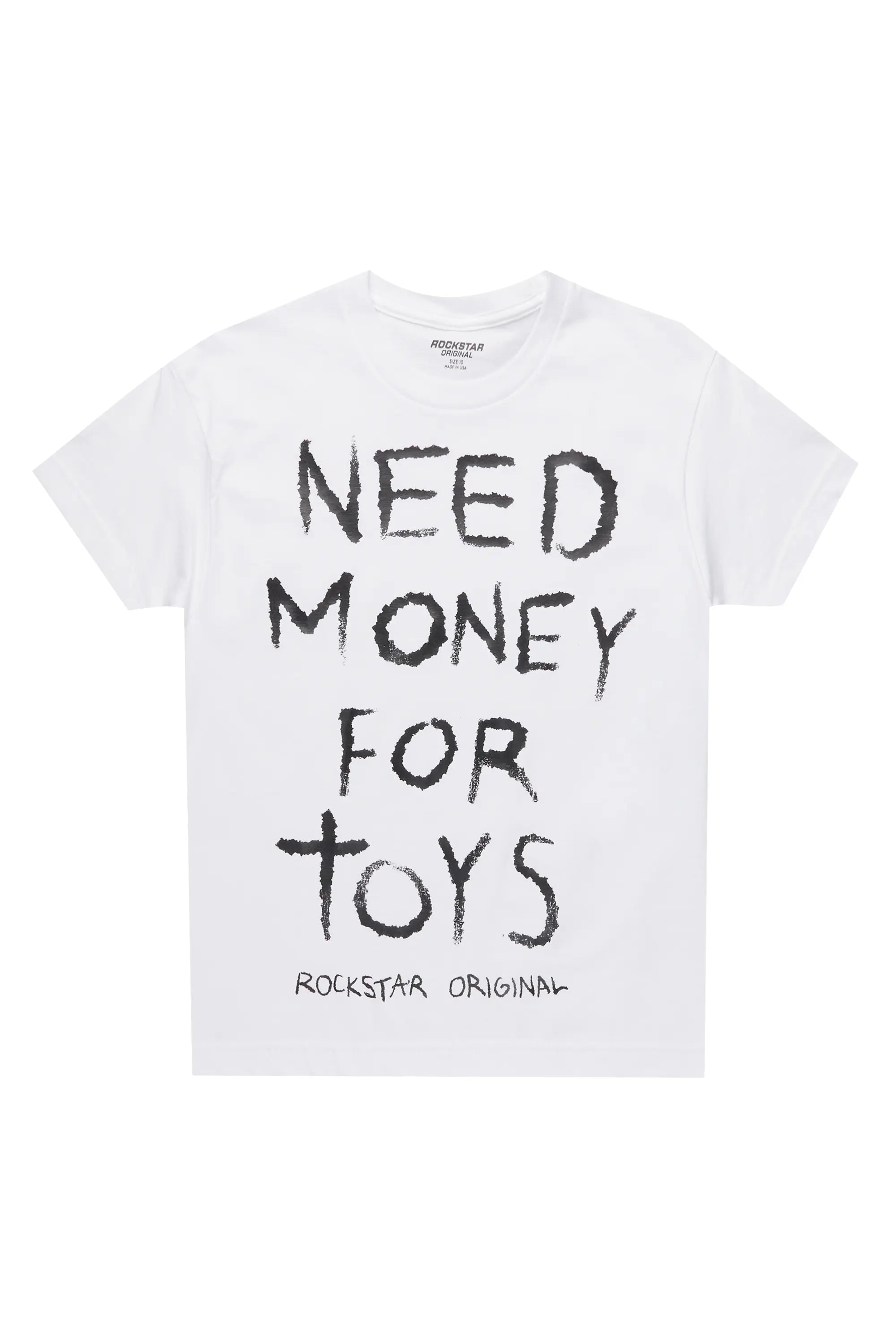 Boys M4Toys White Graphic T-Shirt