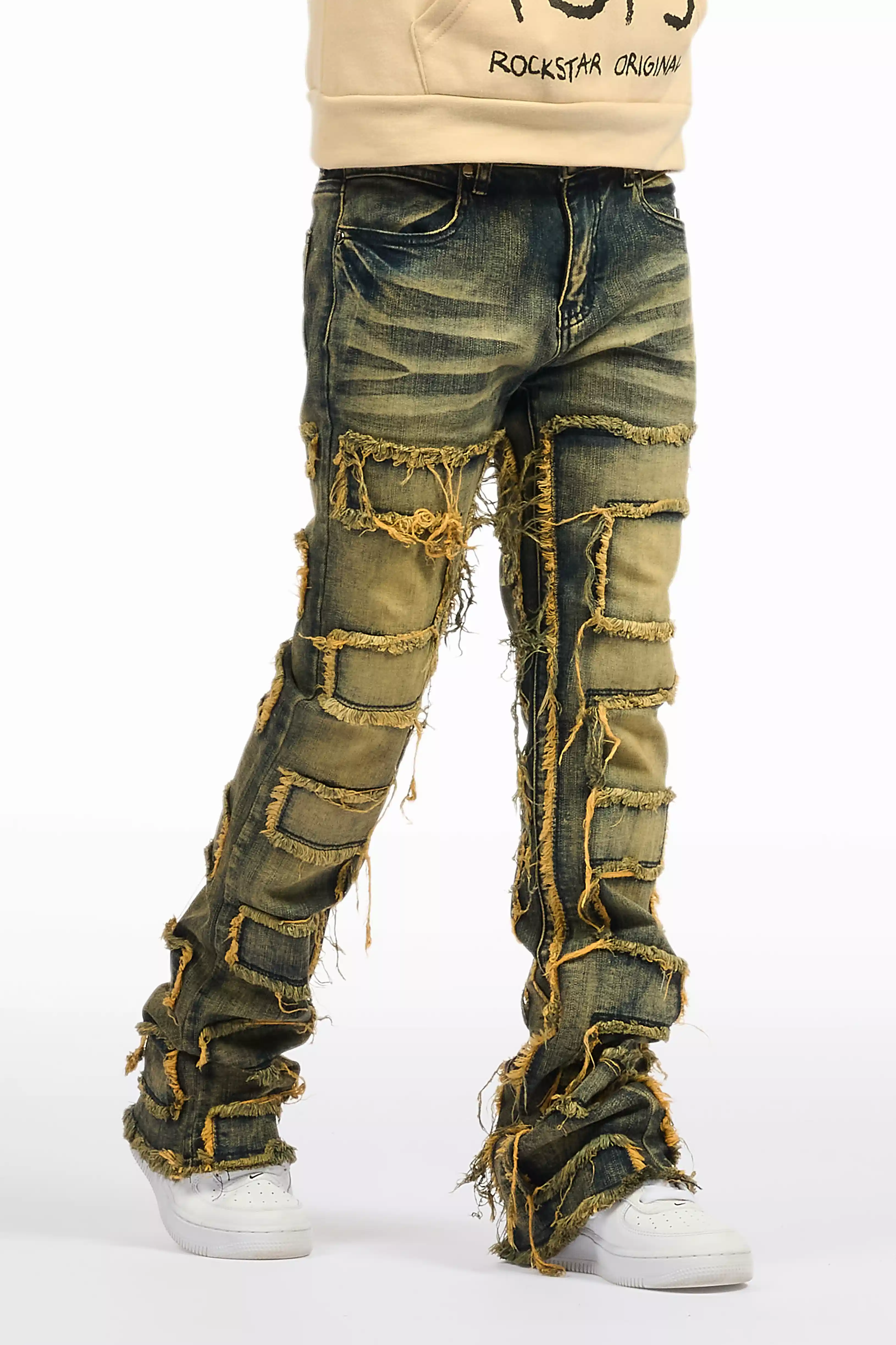 Boys Shake Tint Slim Stacked Flare Jean