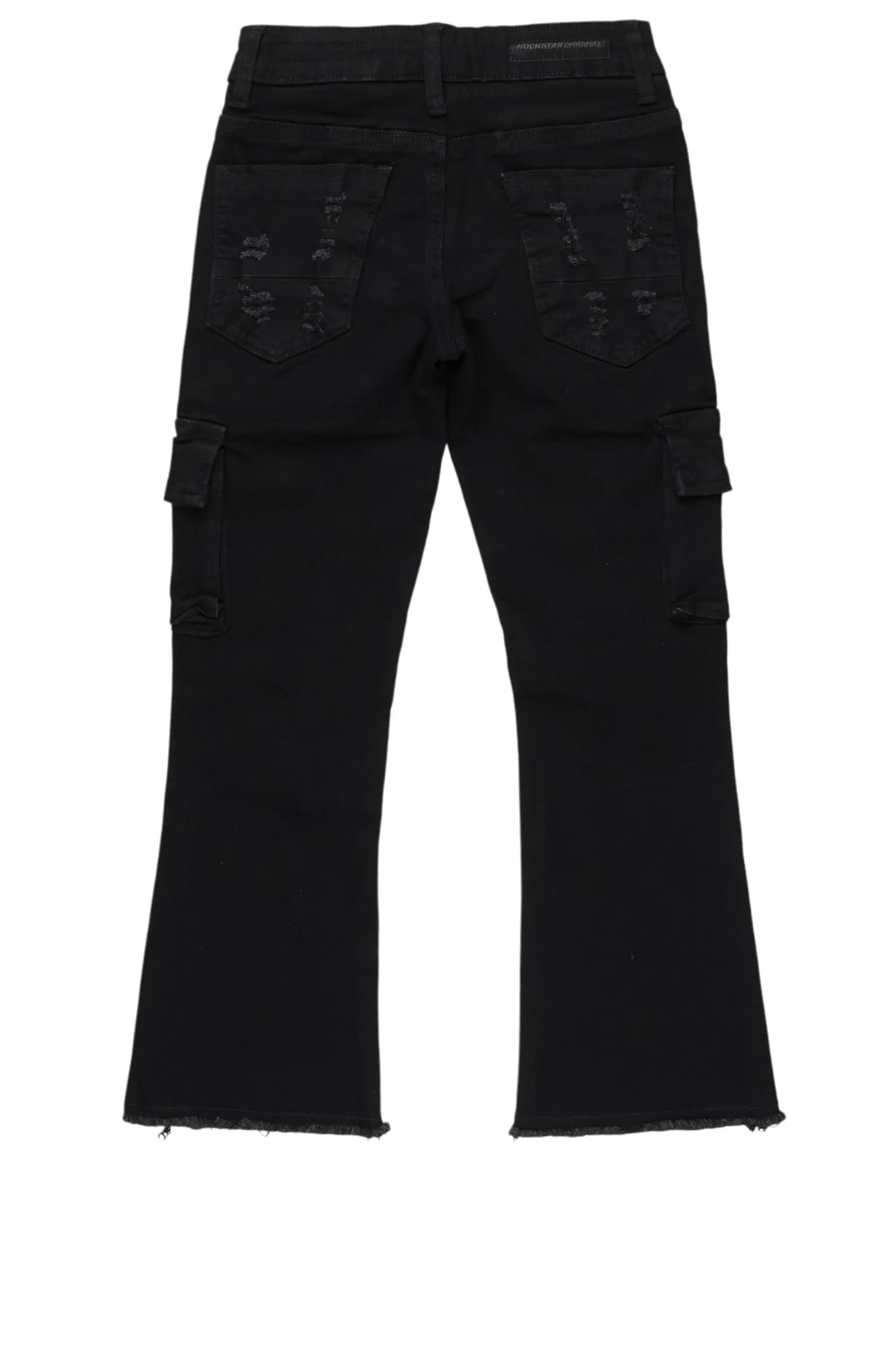 16435-boys-sterling-black-fringe-stacked-flared-cargo-jean-3.webp Boys Sterling Black Fringe Stacked Flared Cargo Jean