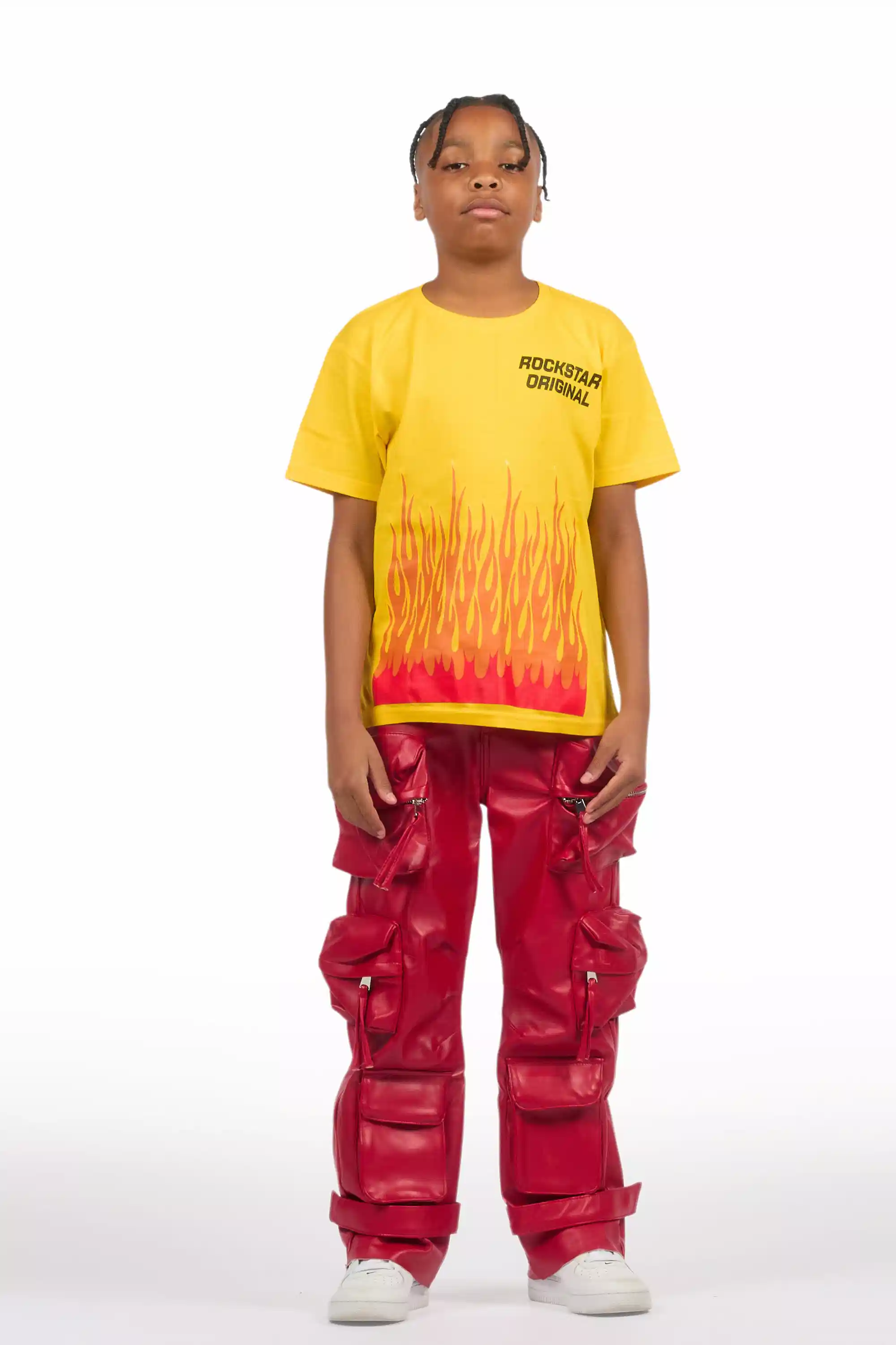 16809-boys-lenz-red-pu-cargo-leather-baggy-fit-jean-3.webp Boys Lenz Red PU Cargo Leather Baggy Fit Jean