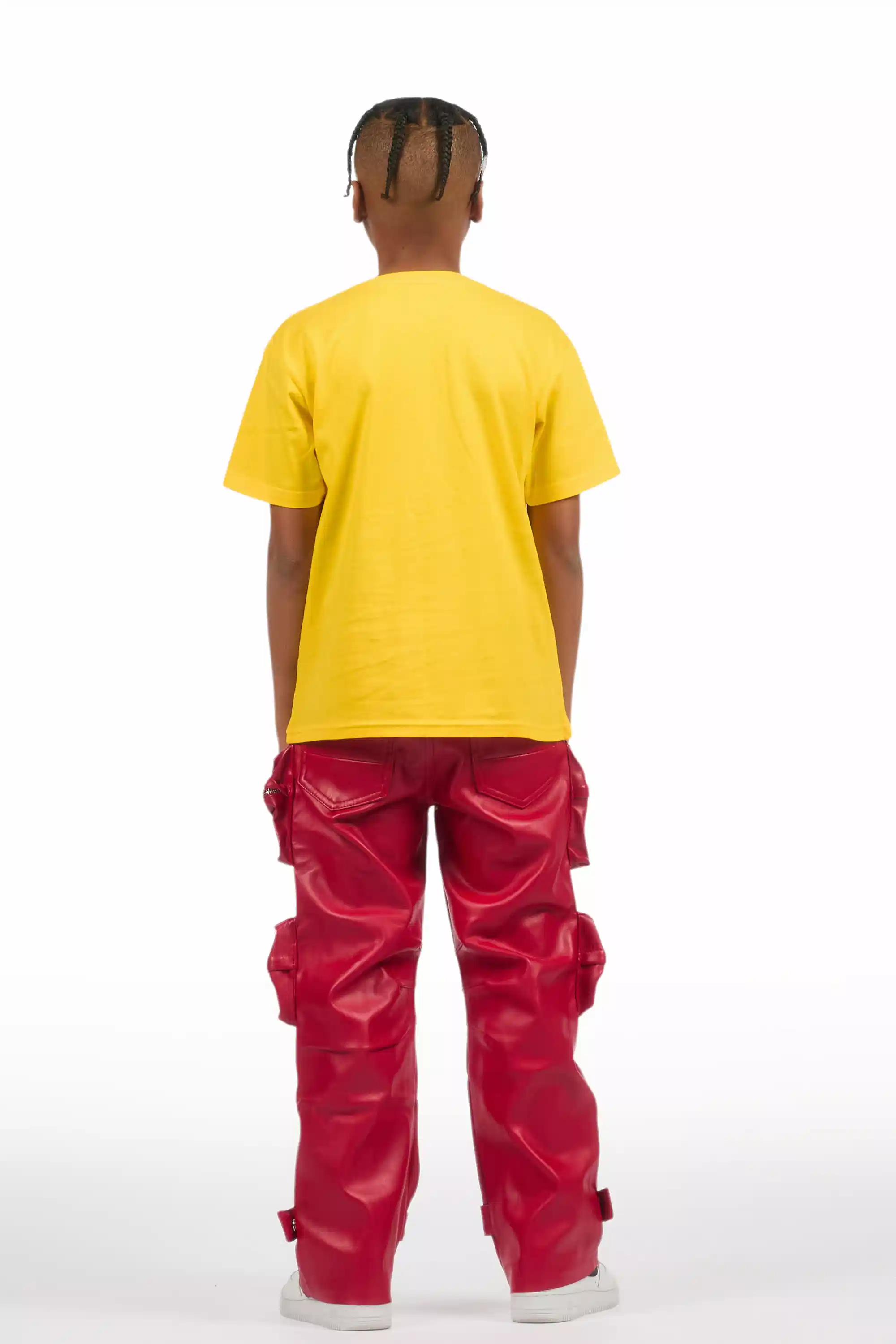 16809-boys-lenz-red-pu-cargo-leather-baggy-fit-jean-5.webp Boys Lenz Red PU Cargo Leather Baggy Fit Jean
