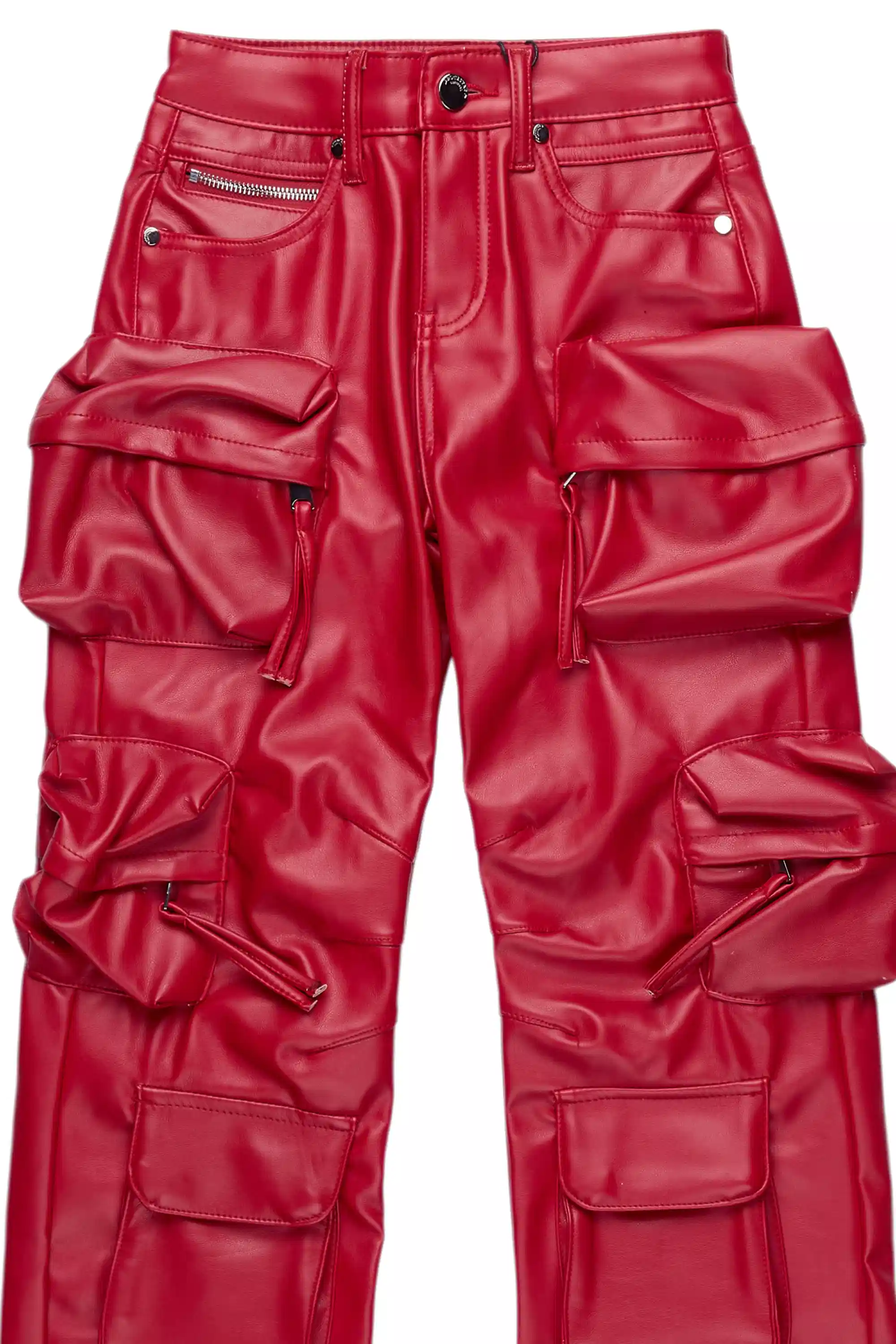 16809-boys-lenz-red-pu-cargo-leather-baggy-fit-jean-8.webp Boys Lenz Red PU Cargo Leather Baggy Fit Jean