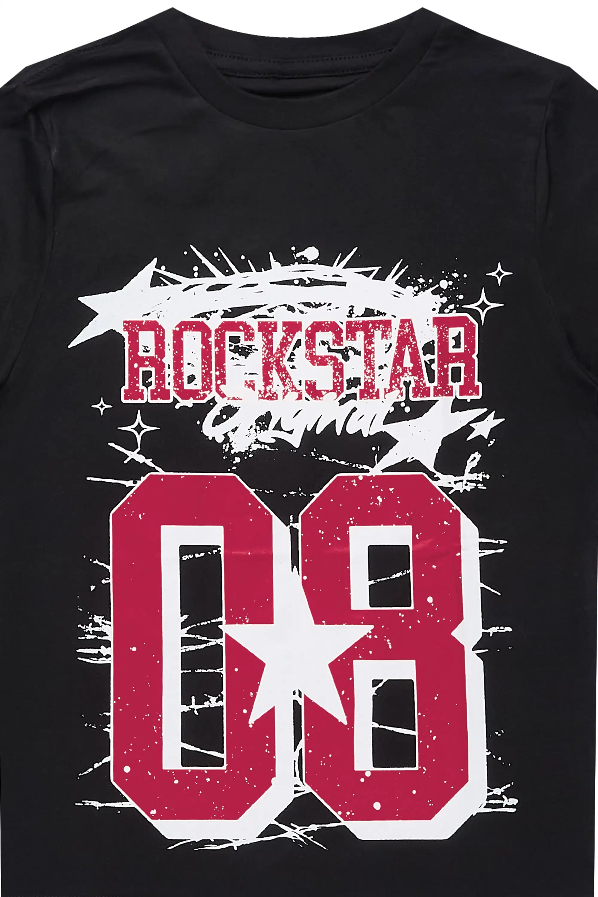 Boys Allstar Black/Burgundy Graphic T-Shirt