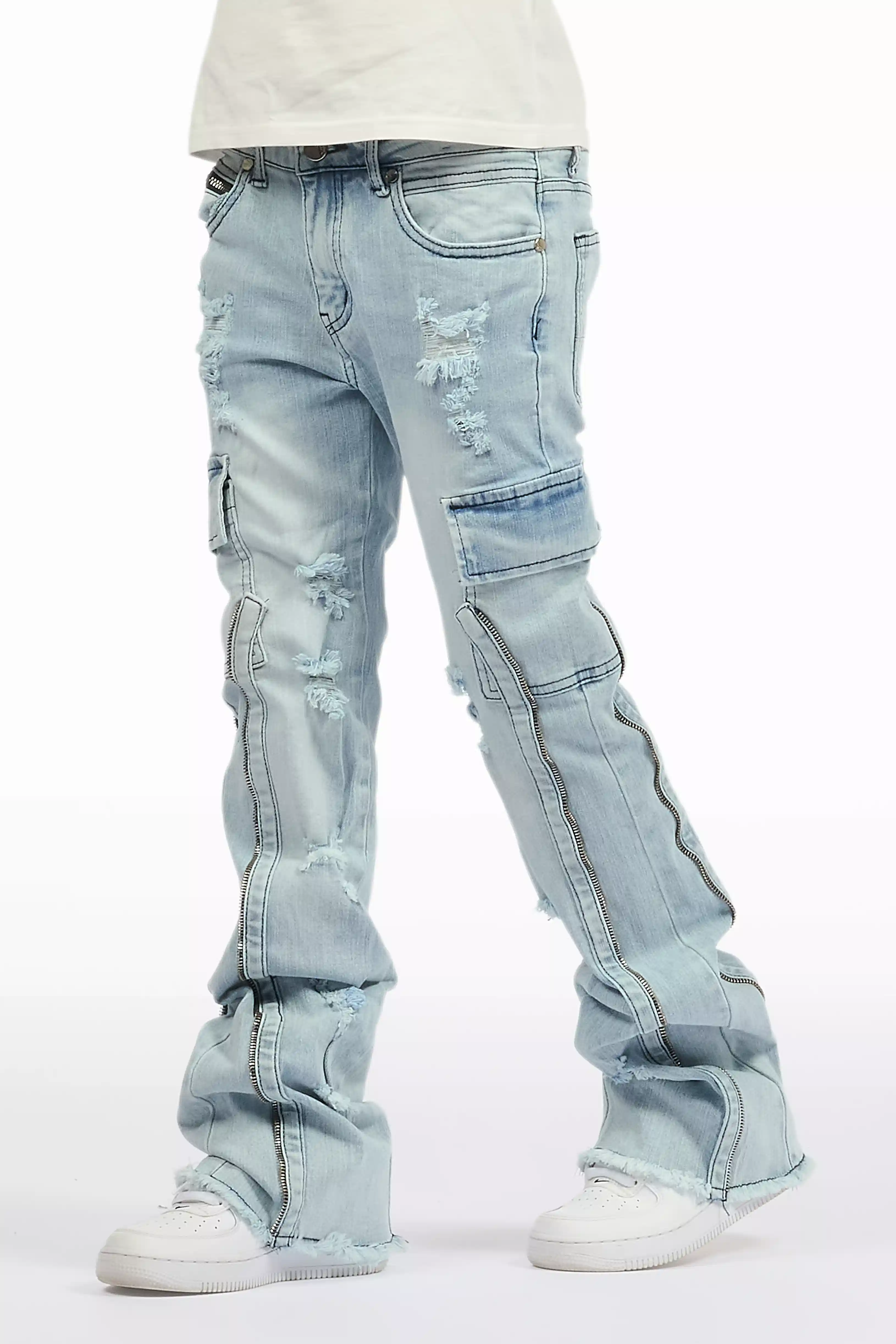Boys Hutch Blue Stacked Flare Jean