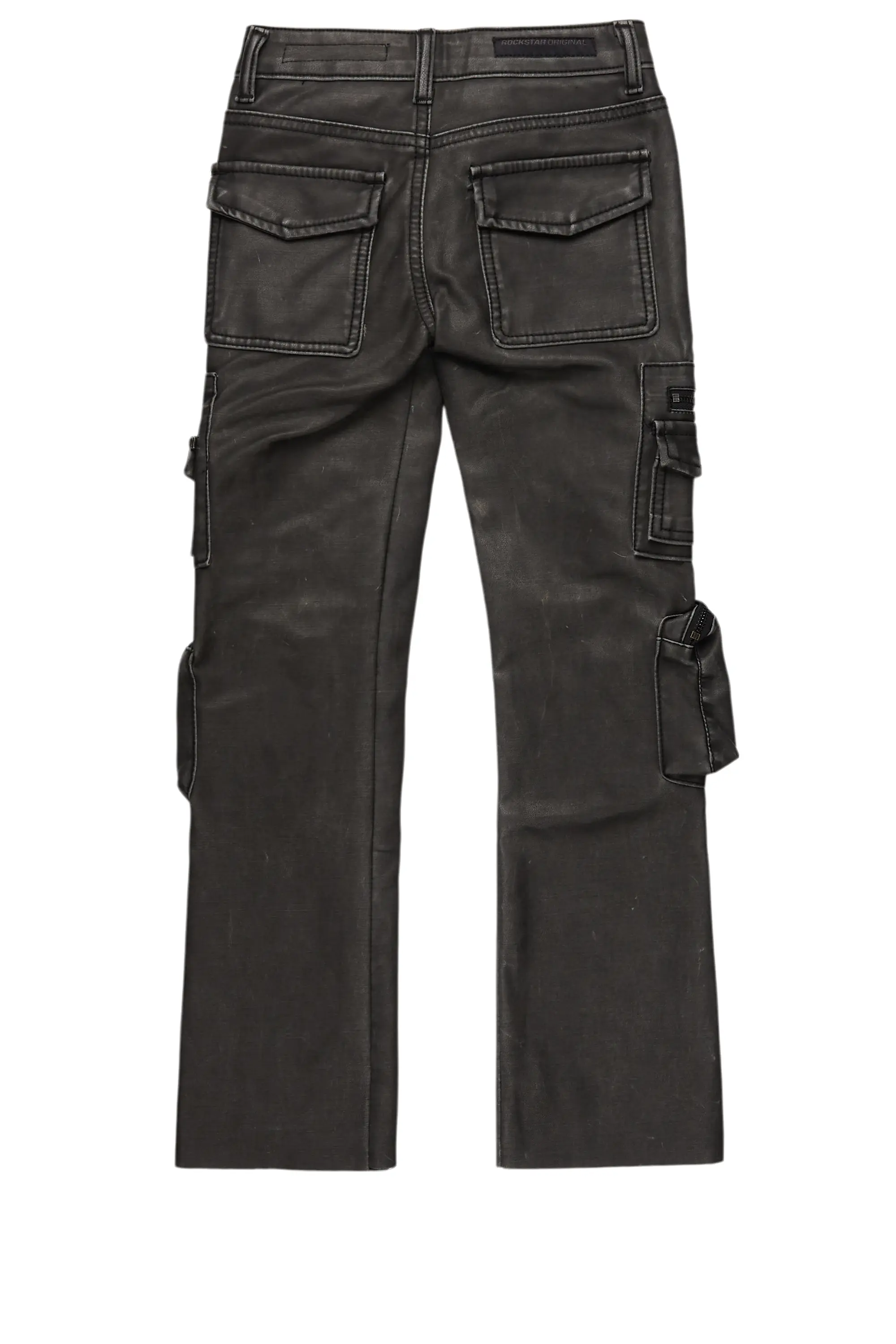 17529-boys-sutton-black-distressed-pu-leather-jean-3.webp Boys Sutton Black Distressed PU Leather Jean