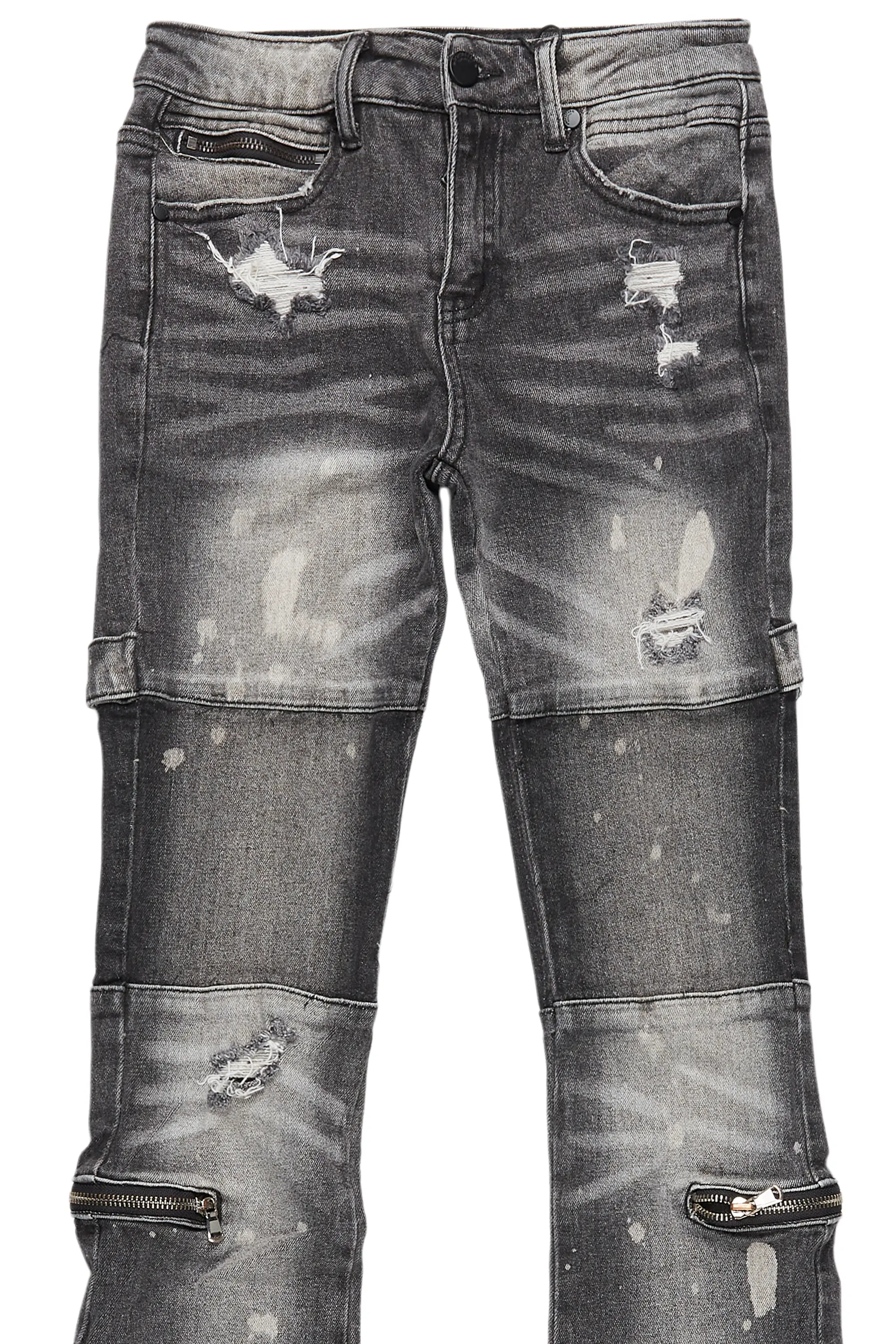 Boys Grib Grey Bleach Baggy Jean