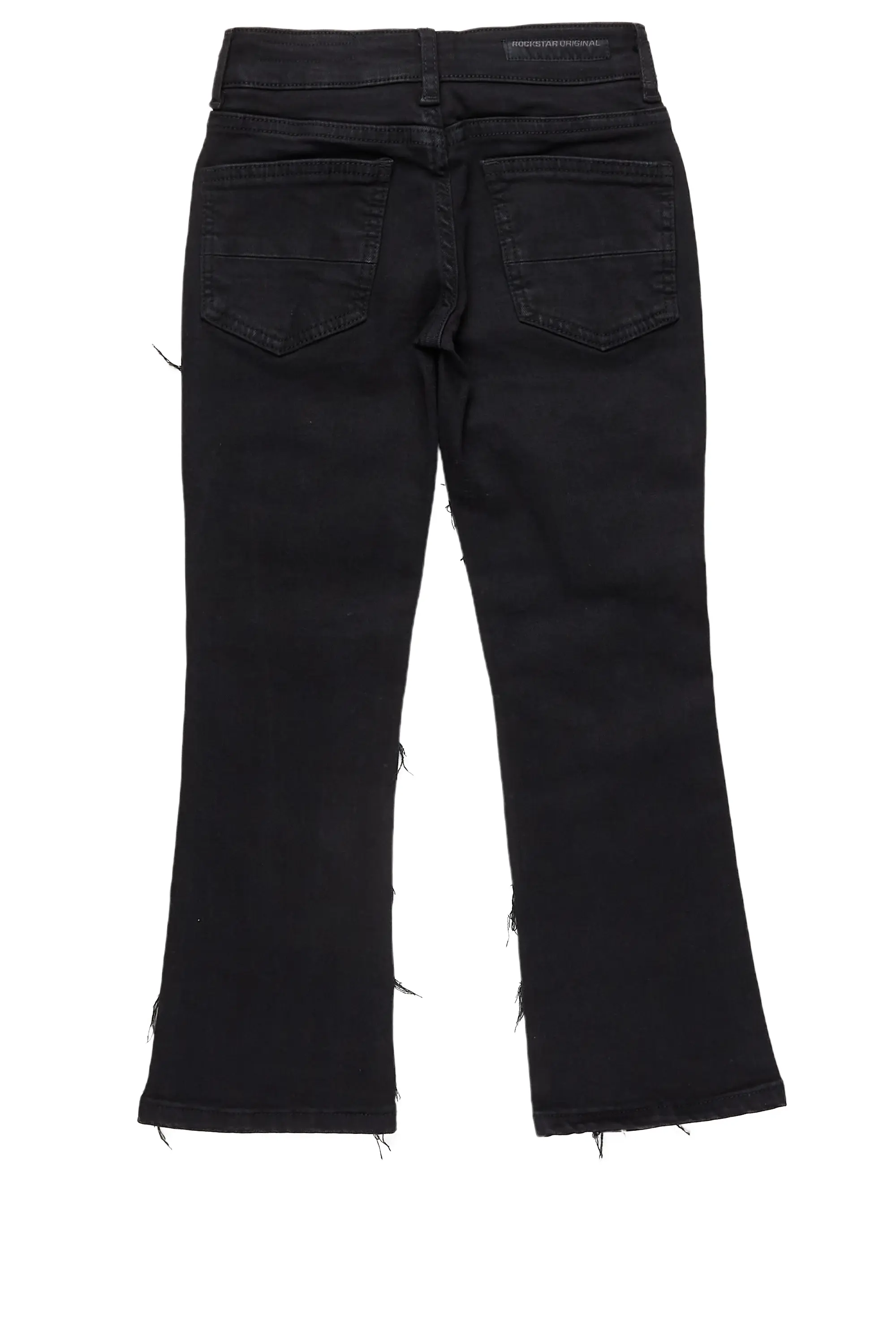 18118-boys-waylon-jet-black-stacked-flare-frayed-jean-3.png Boys Waylon Jet Black Stacked Flare Frayed Jean
