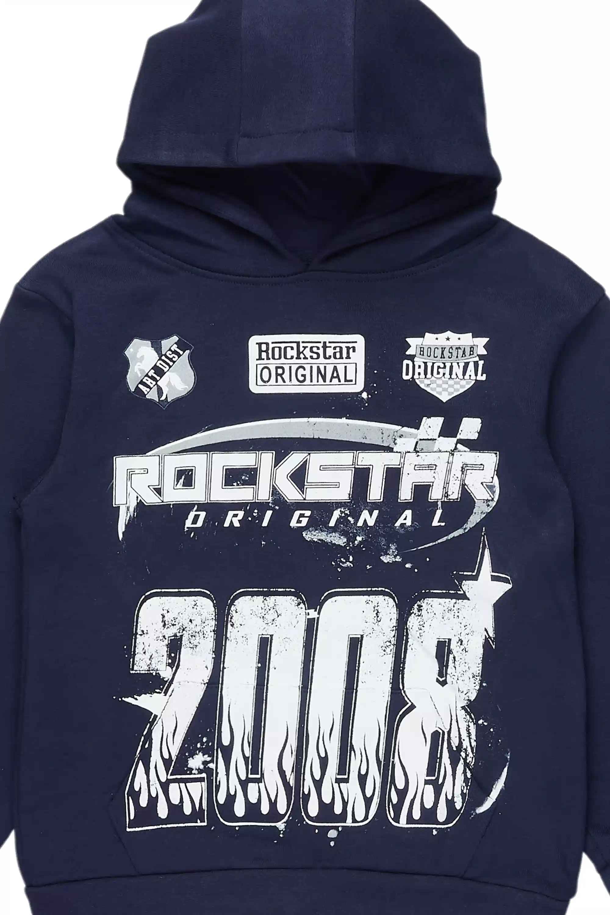 Boys Amos Navy/White Graphic Hoodie