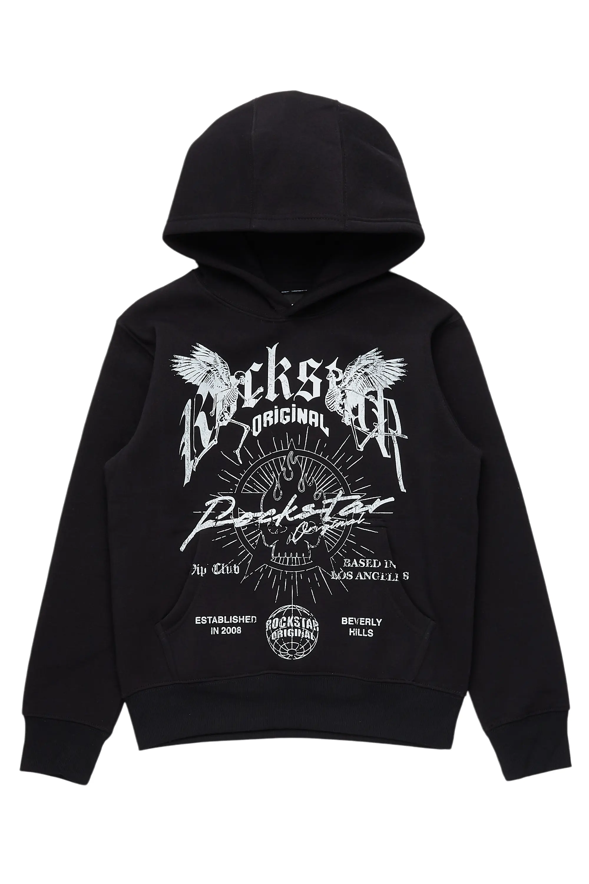 Boys Tally Black Graphic Hoodie