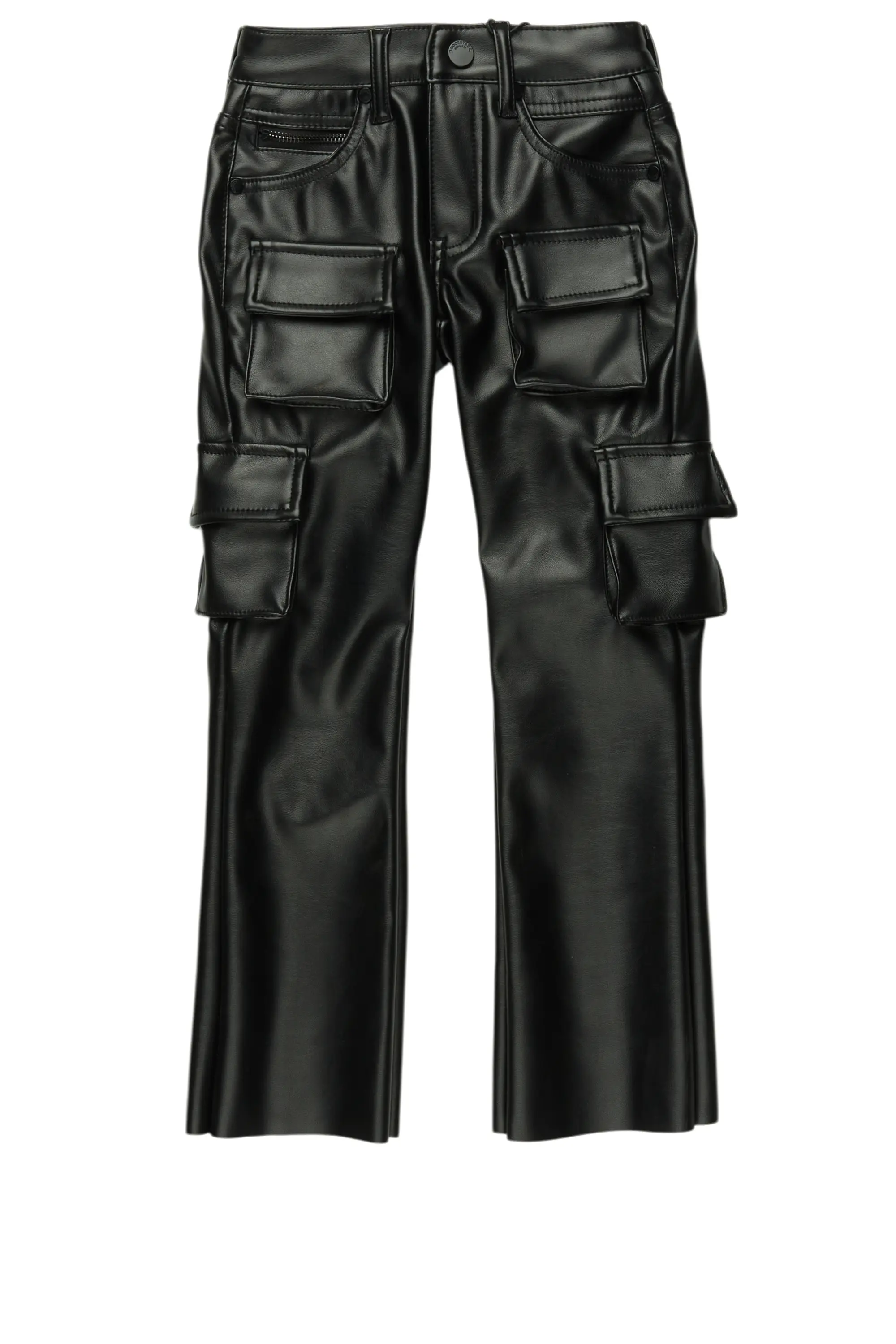Boys Khaza Black PU Leather Jean
