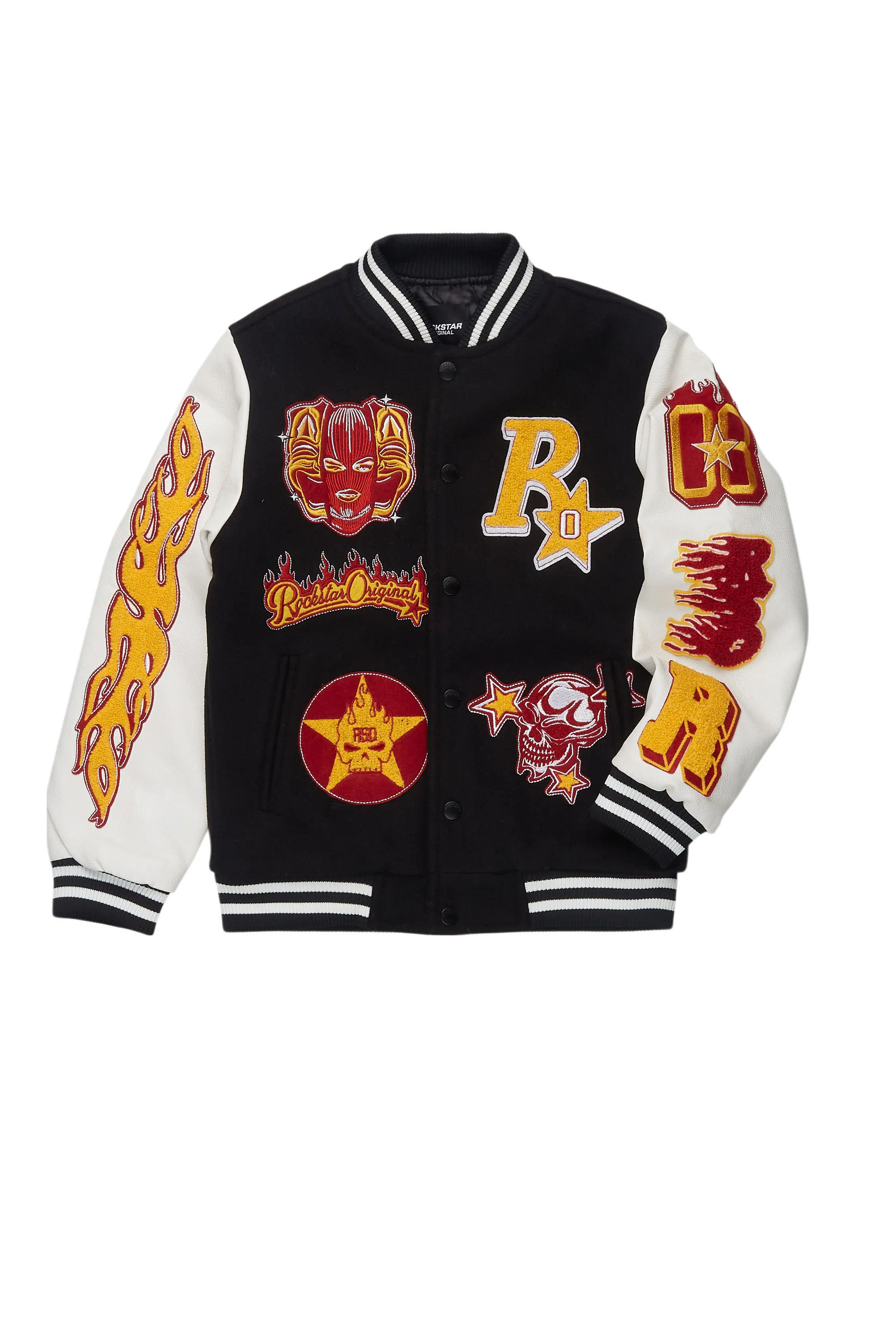 Boys Fio 2.0 Black/White Varsity Jacket