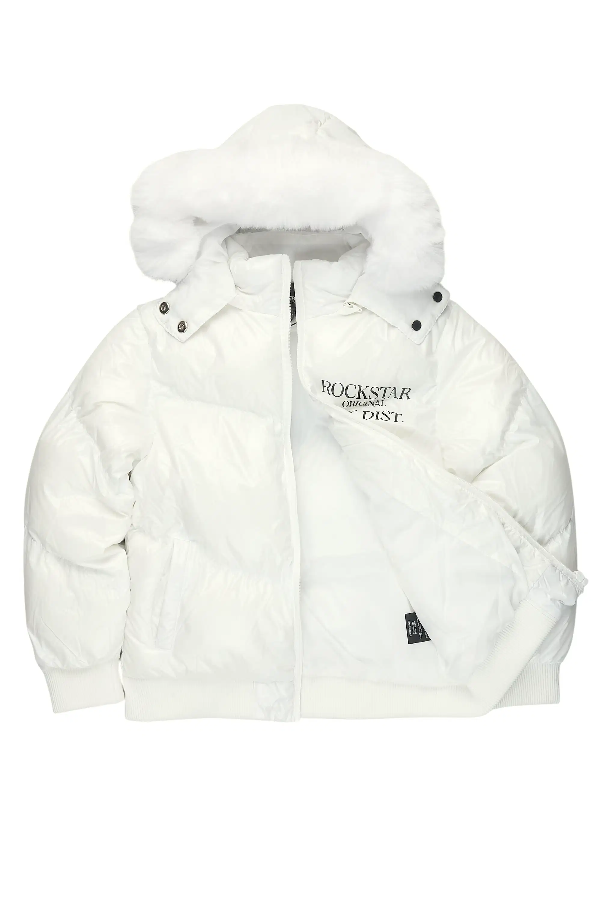 Boys Destina White Puffer Jacket