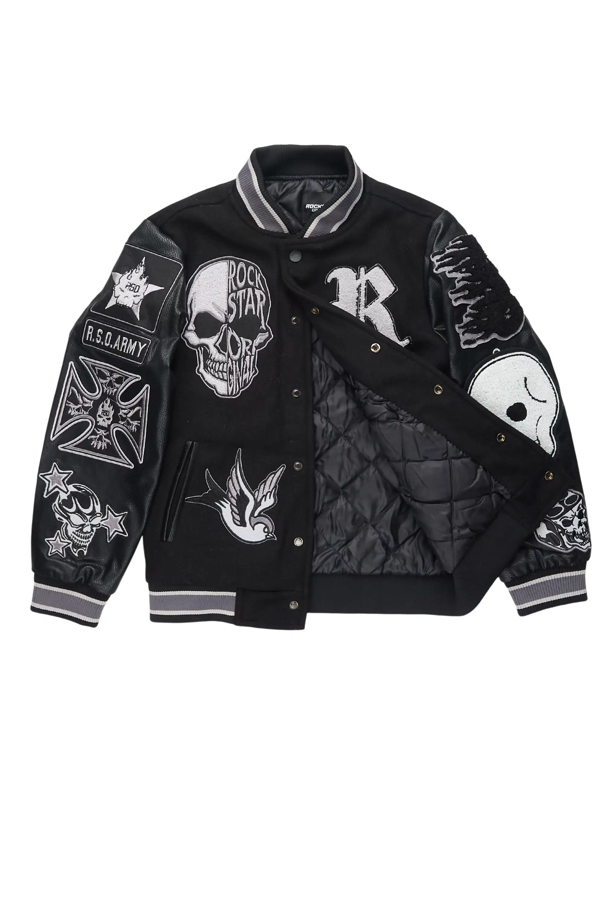 Boys Cavo Black Varsity Jacket