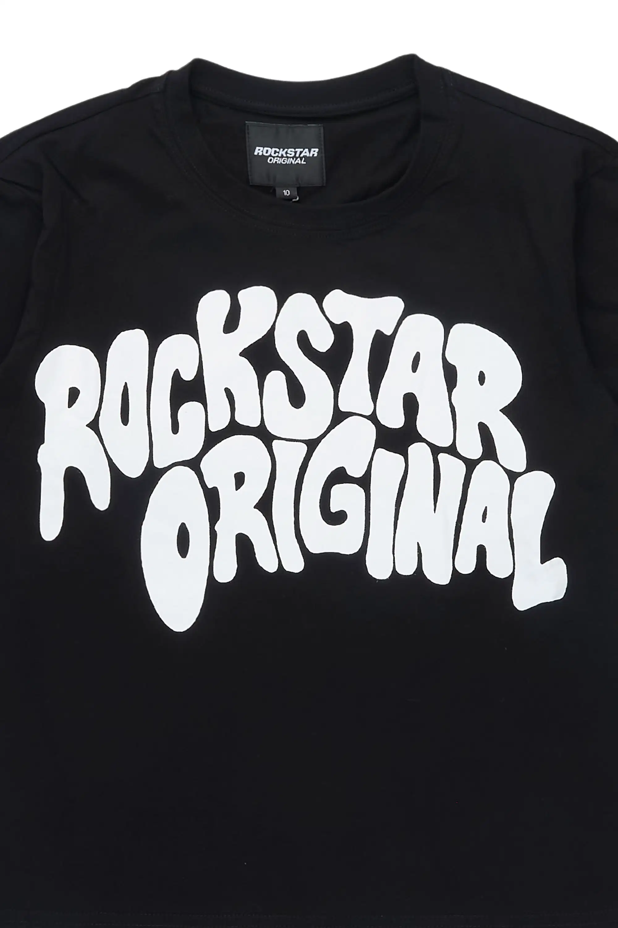 Boys Monit Black/White Double Layer Graphic T-Shirt